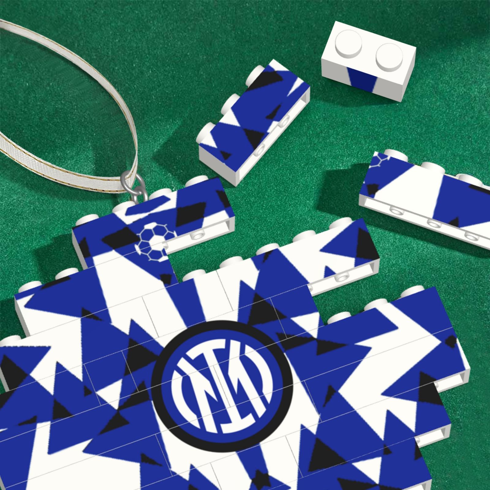 Inter Milan Building Block Puzzle Ornament BBP2014 - Soccerfana