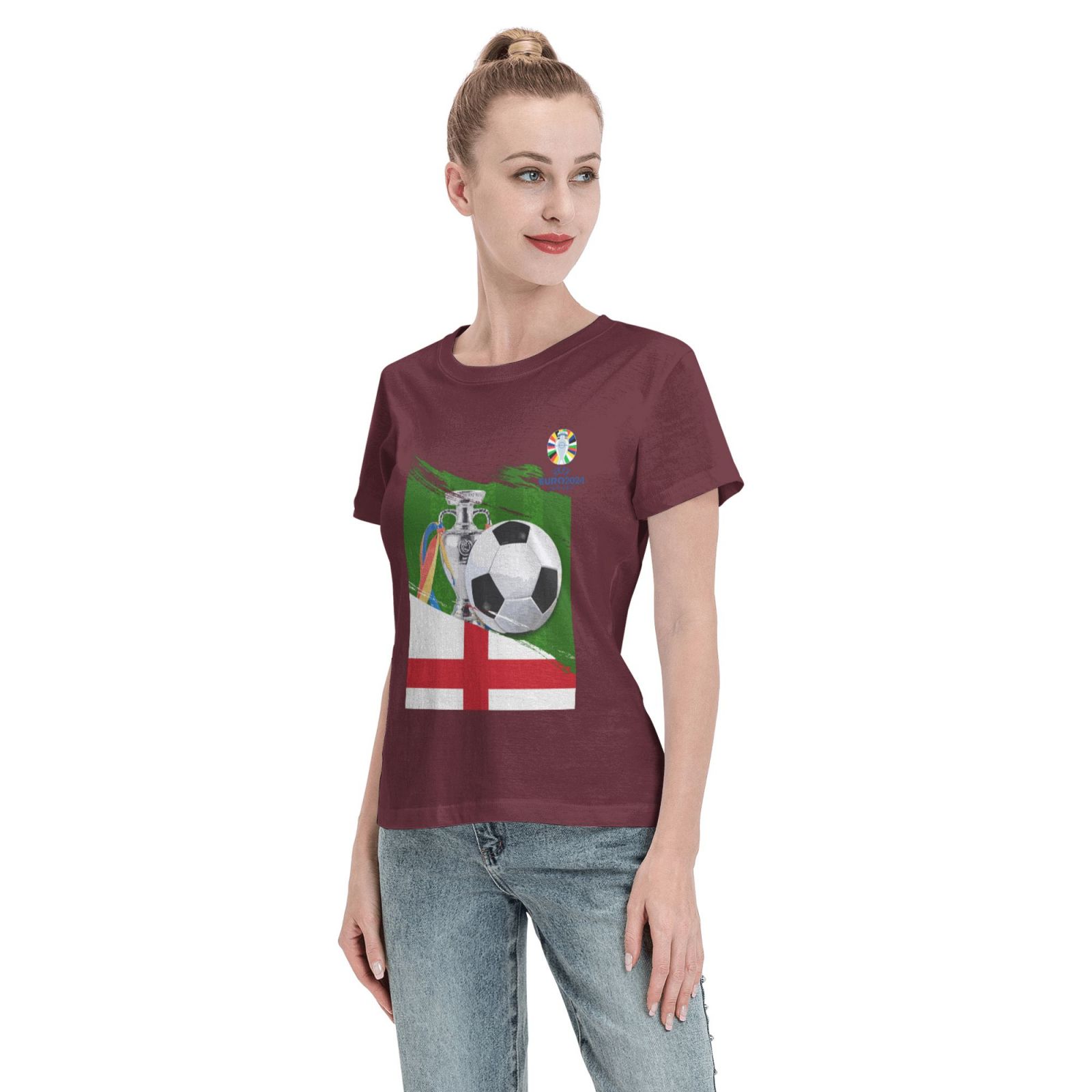 Women's England EURO 2024 Basic Short Sleeve T-Shirt WBT1682 - Soccerfana