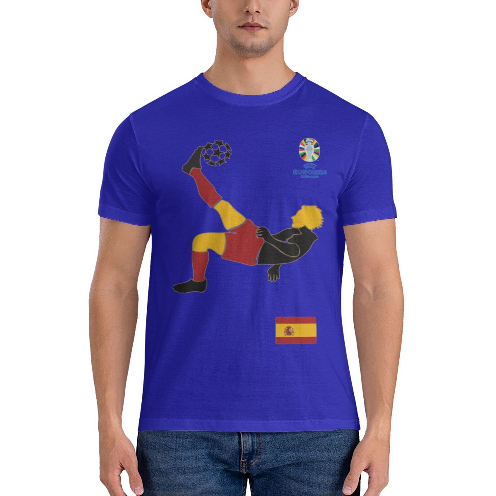 Men's Spain EURO 2024 Basic Short Sleeve T-Shirt BST1724 - Soccerfana