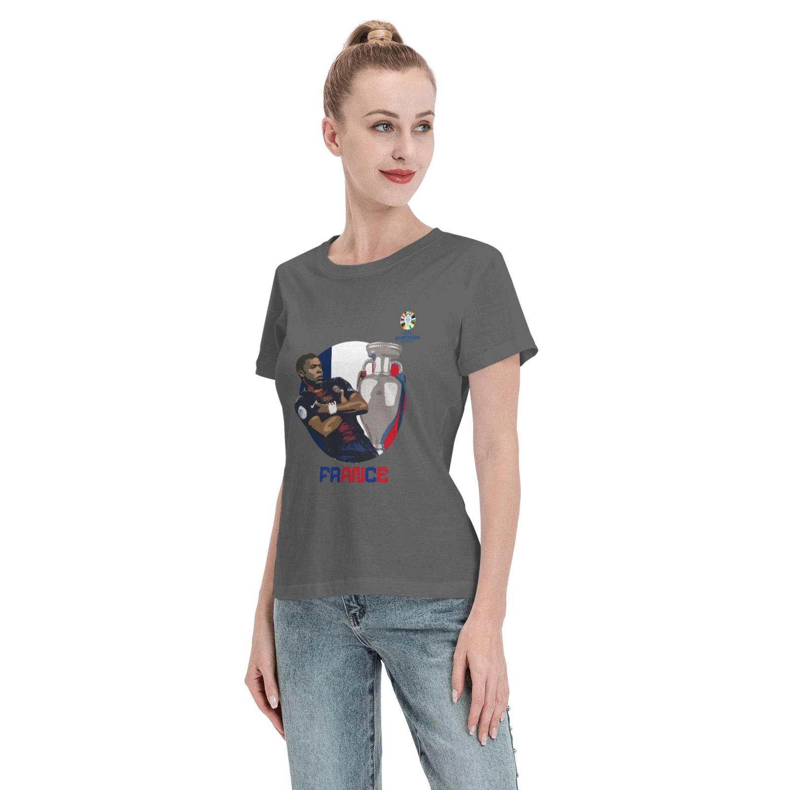 Women's France EURO 2024 Basic Short Sleeve T-Shirt WBT1730 - Soccerfana