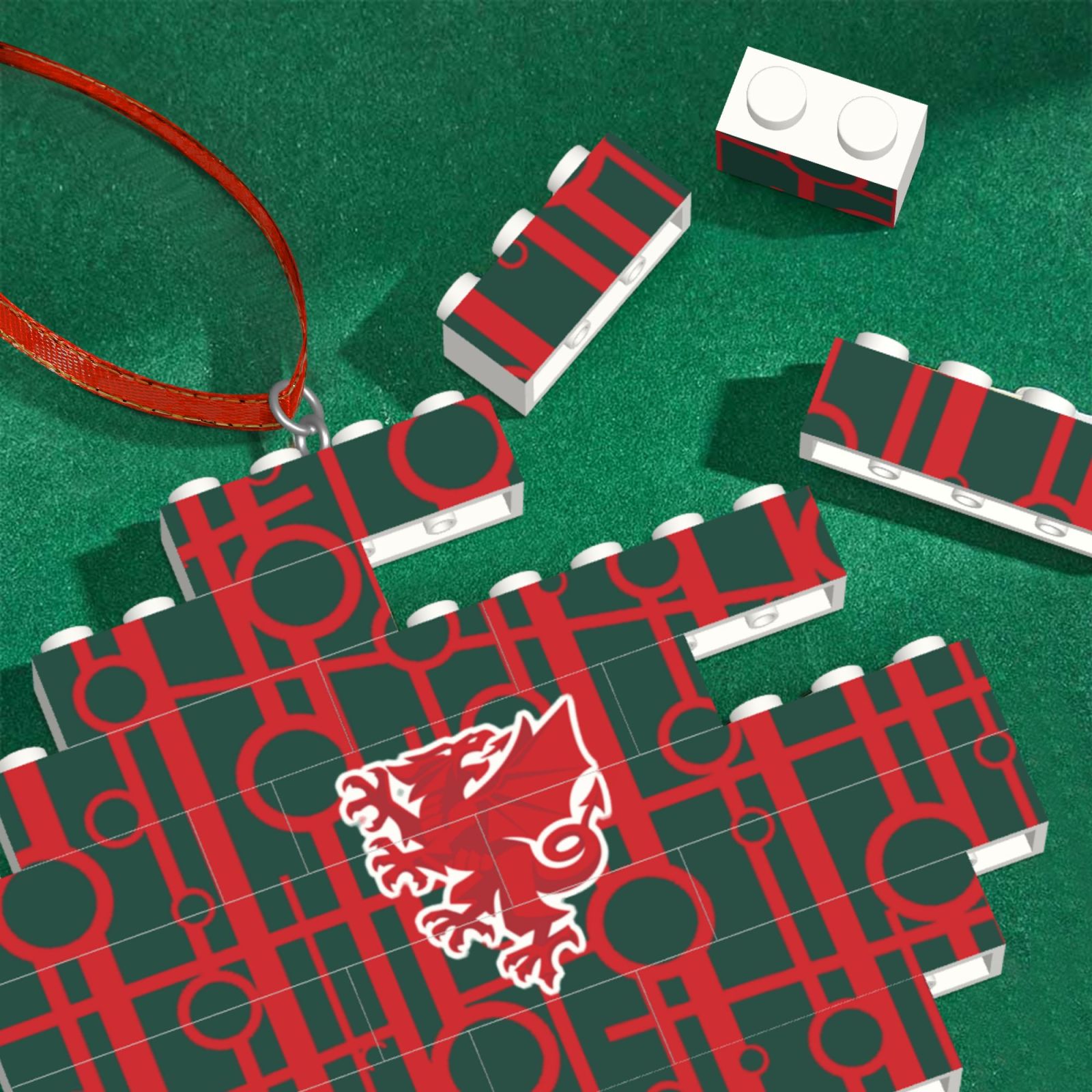 Wales Building Block Puzzle Ornament BBP1988 - Soccerfana