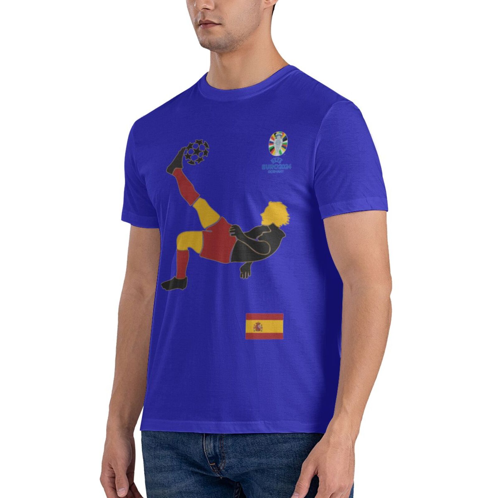 Men's Spain EURO 2024 Basic Short Sleeve T-Shirt BST1724 - Soccerfana