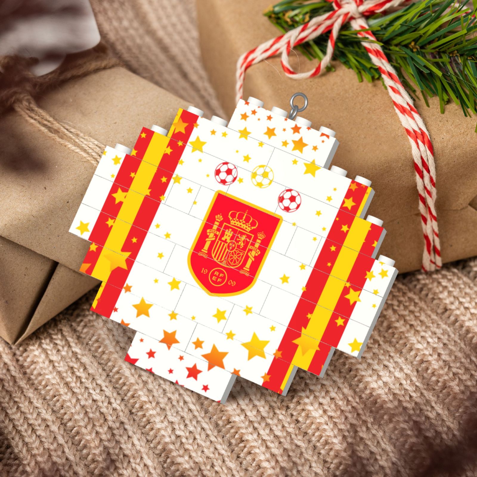 Spain Building Block Puzzle Ornament BBP2026 - Soccerfana