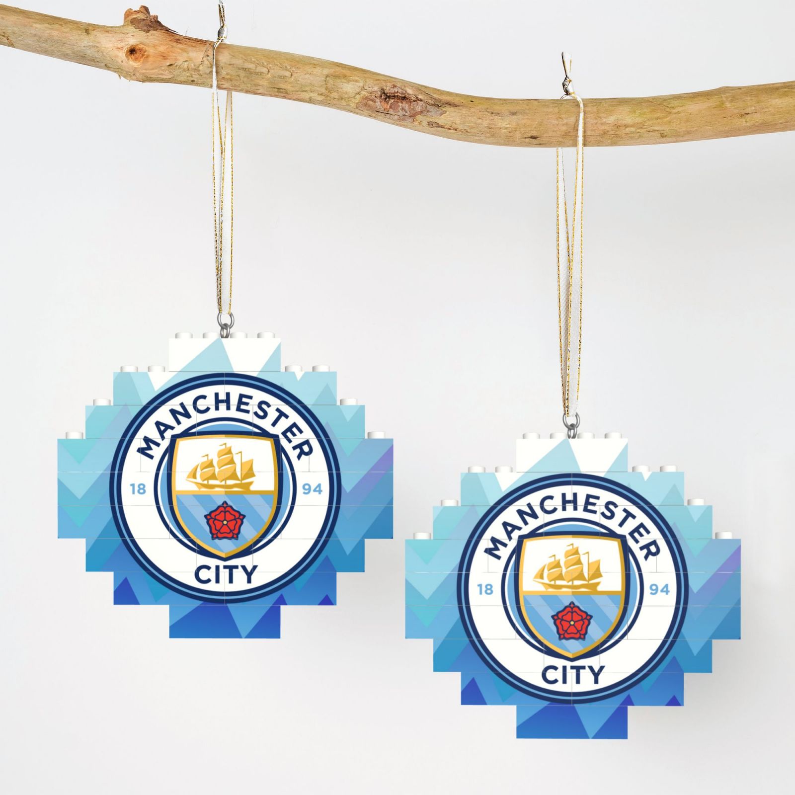Manchester City Building Block Puzzle Ornament BBP2176 - Soccerfana