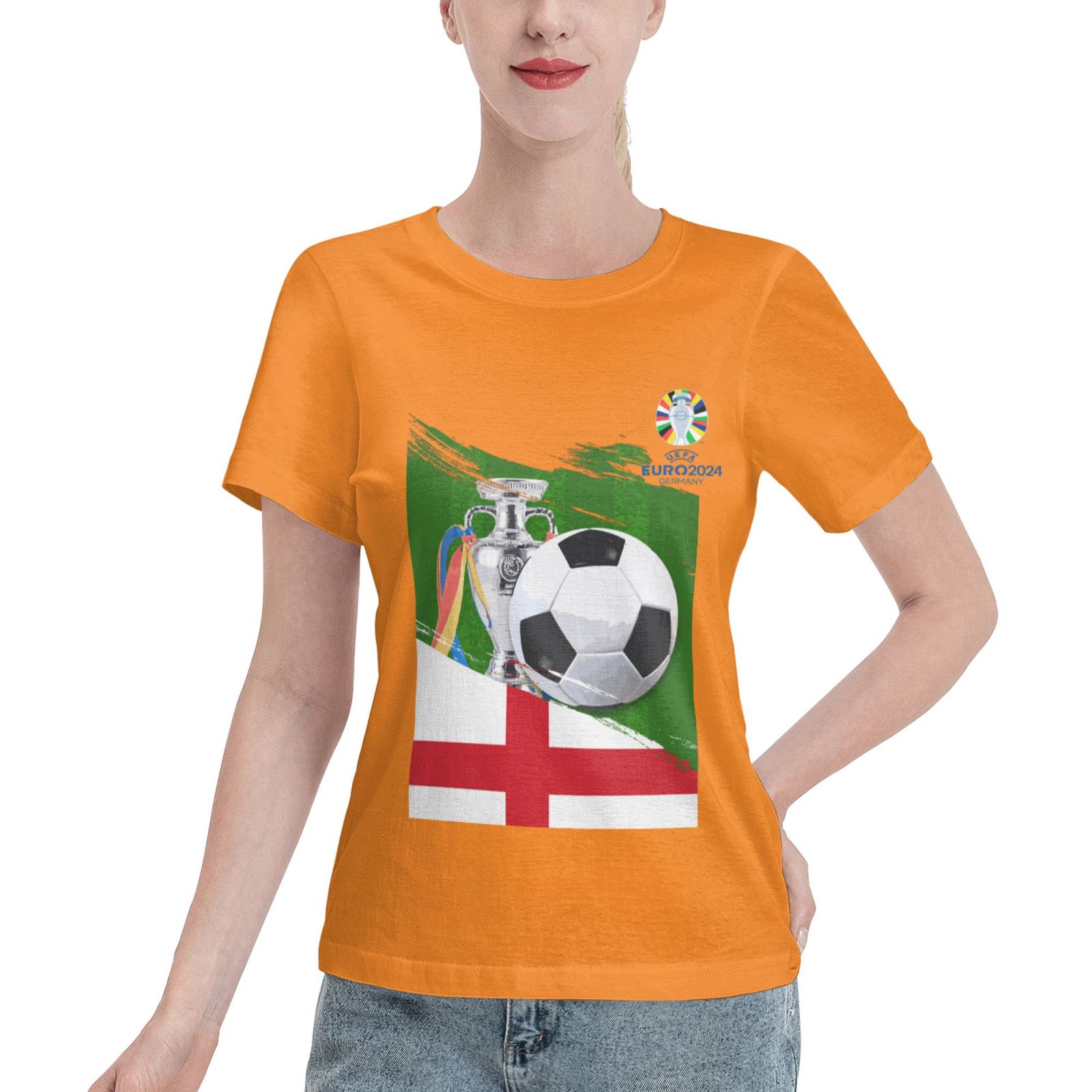 Women's England EURO 2024 Basic Short Sleeve T-Shirt WBT1682 - Soccerfana