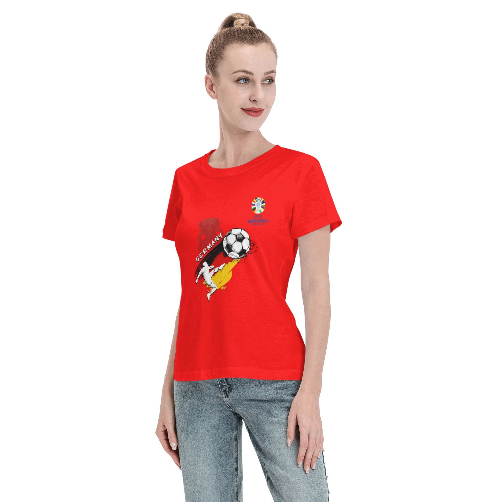 Women's Germany EURO 2024 Basic Short Sleeve T-Shirt WBT1680 - Soccerfana