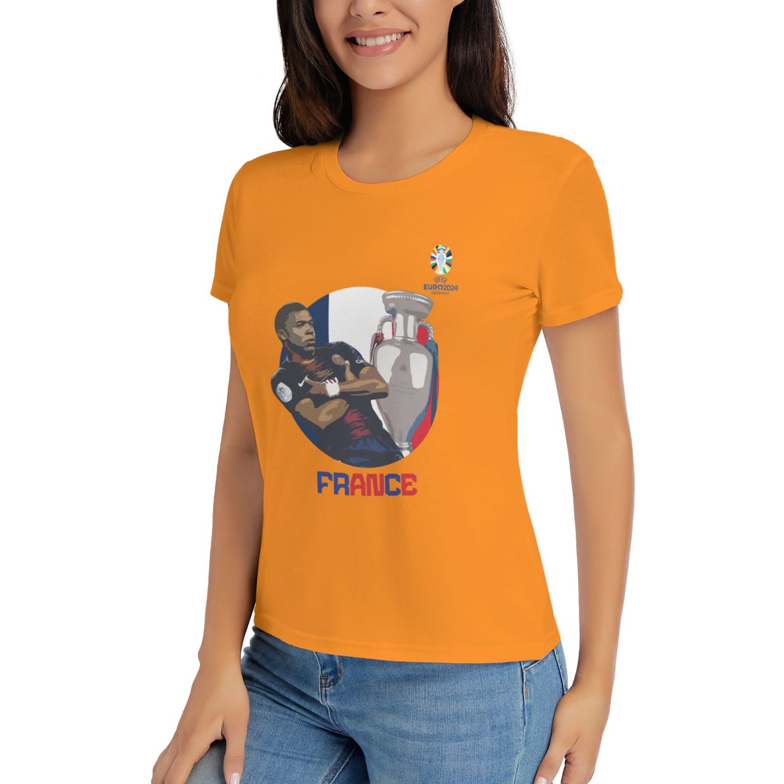 Women's France EURO 2024 Basic Short Sleeve T-Shirt WBT1730 - Soccerfana