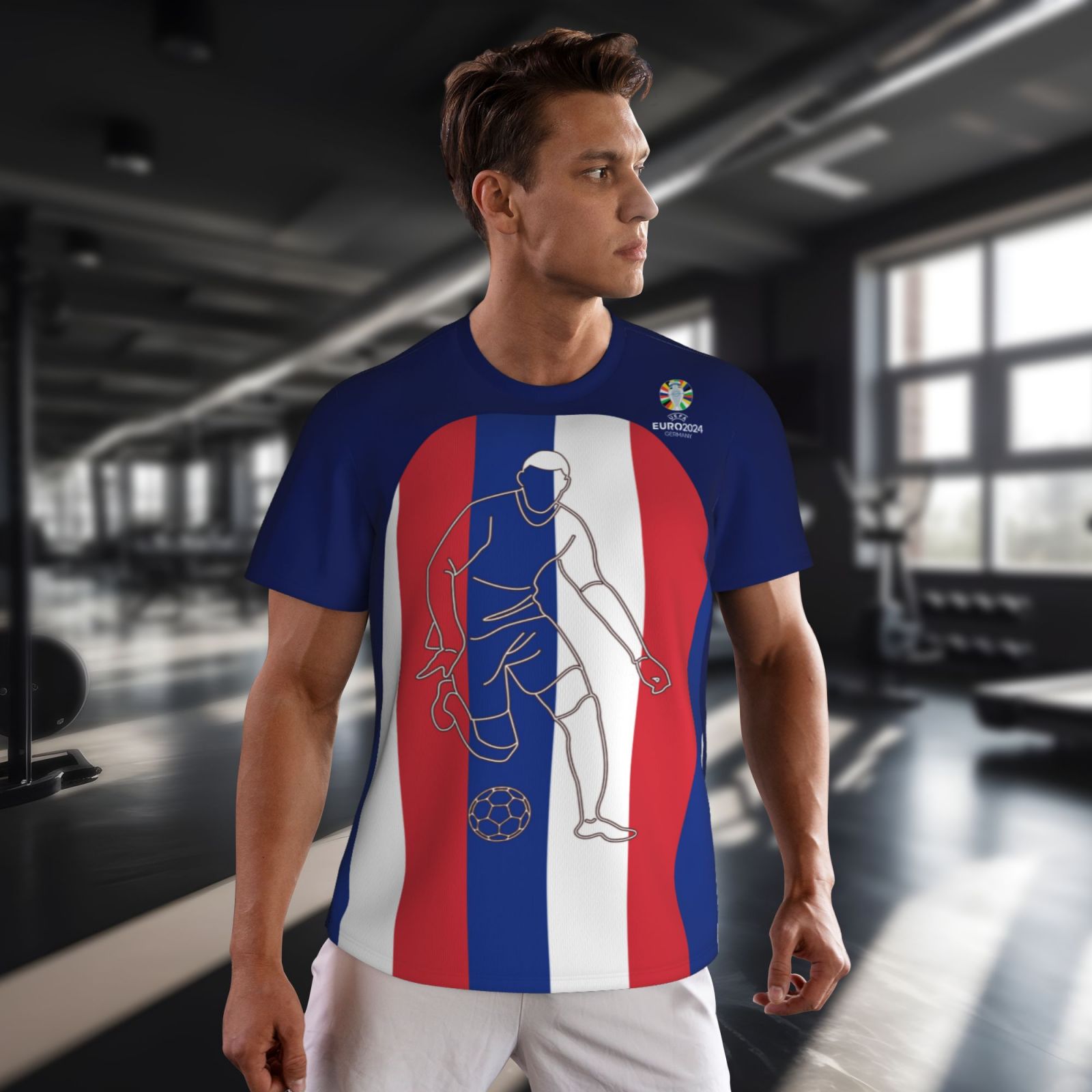 Men's France EURO 2024 Short Sleeved Mesh T-Shirt SMT1734 - Soccerfana