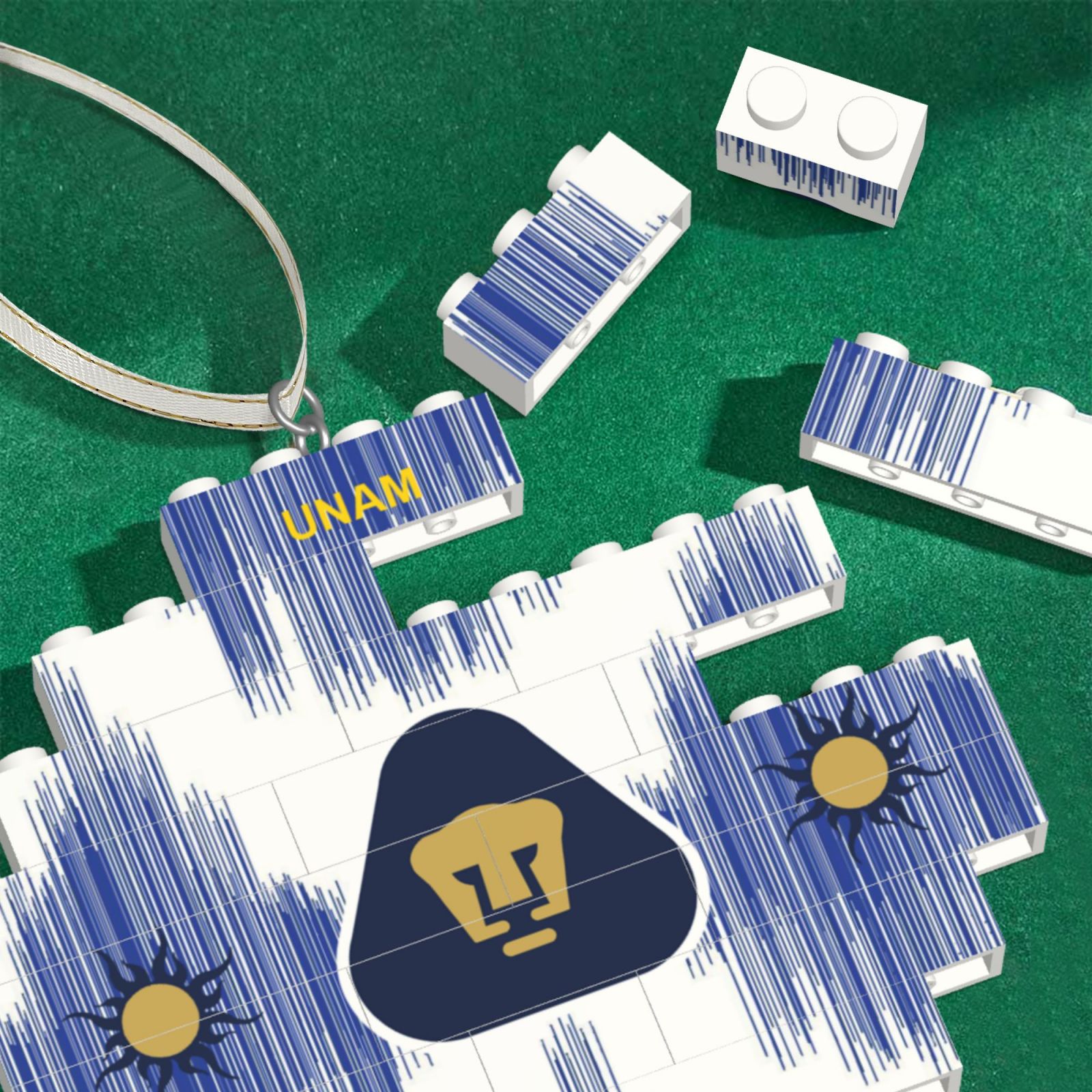 Pumas UNAM Building Block Puzzle Ornament BBP2019 - Soccerfana