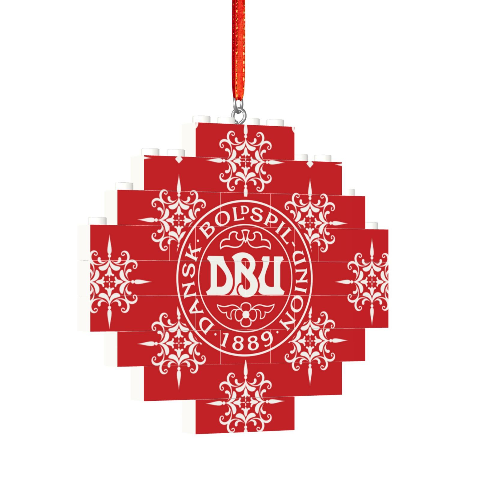 Denmark Building Block Puzzle Ornament BBP2177 - Soccerfana
