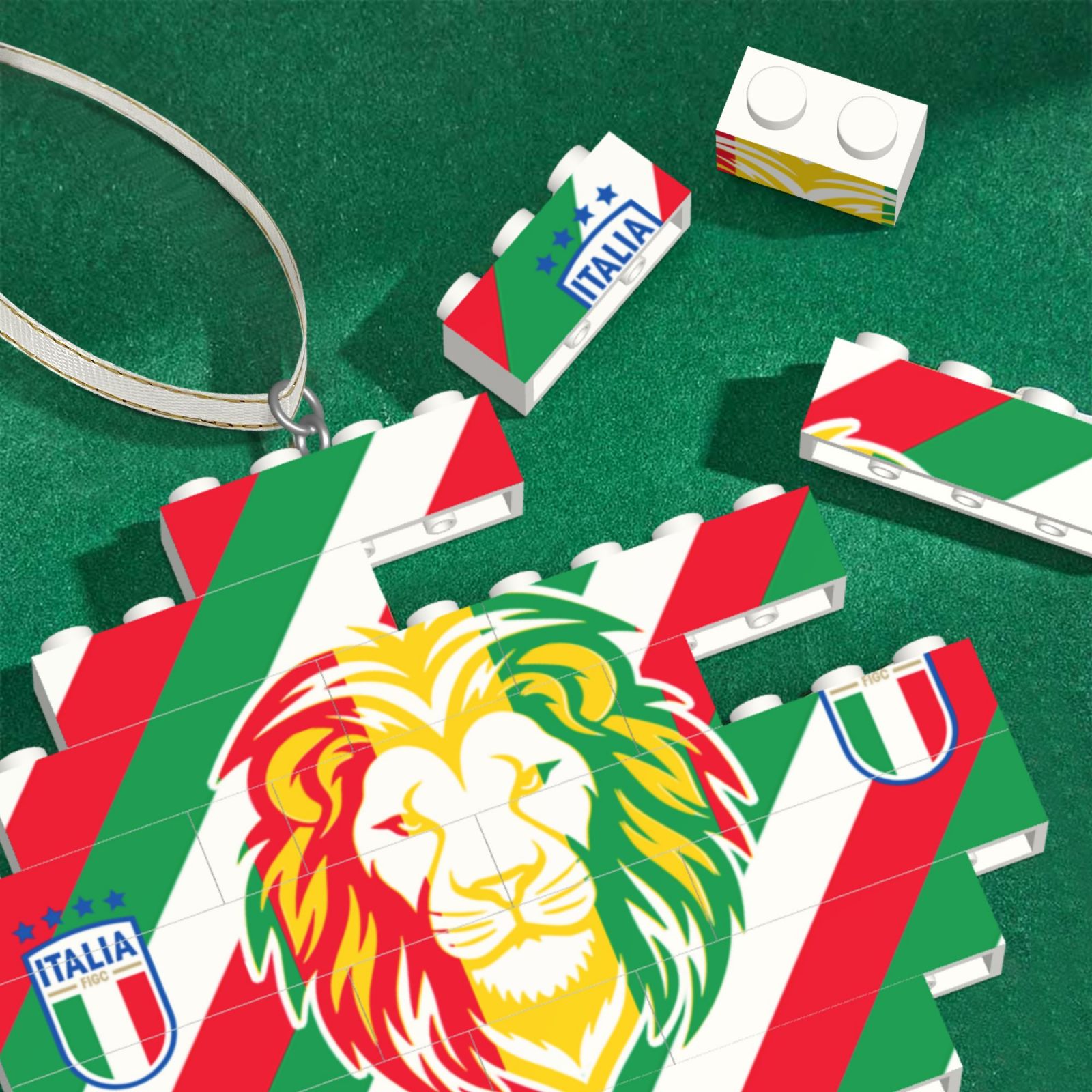 Italy Building Block Puzzle Ornament BBP2022 - Soccerfana