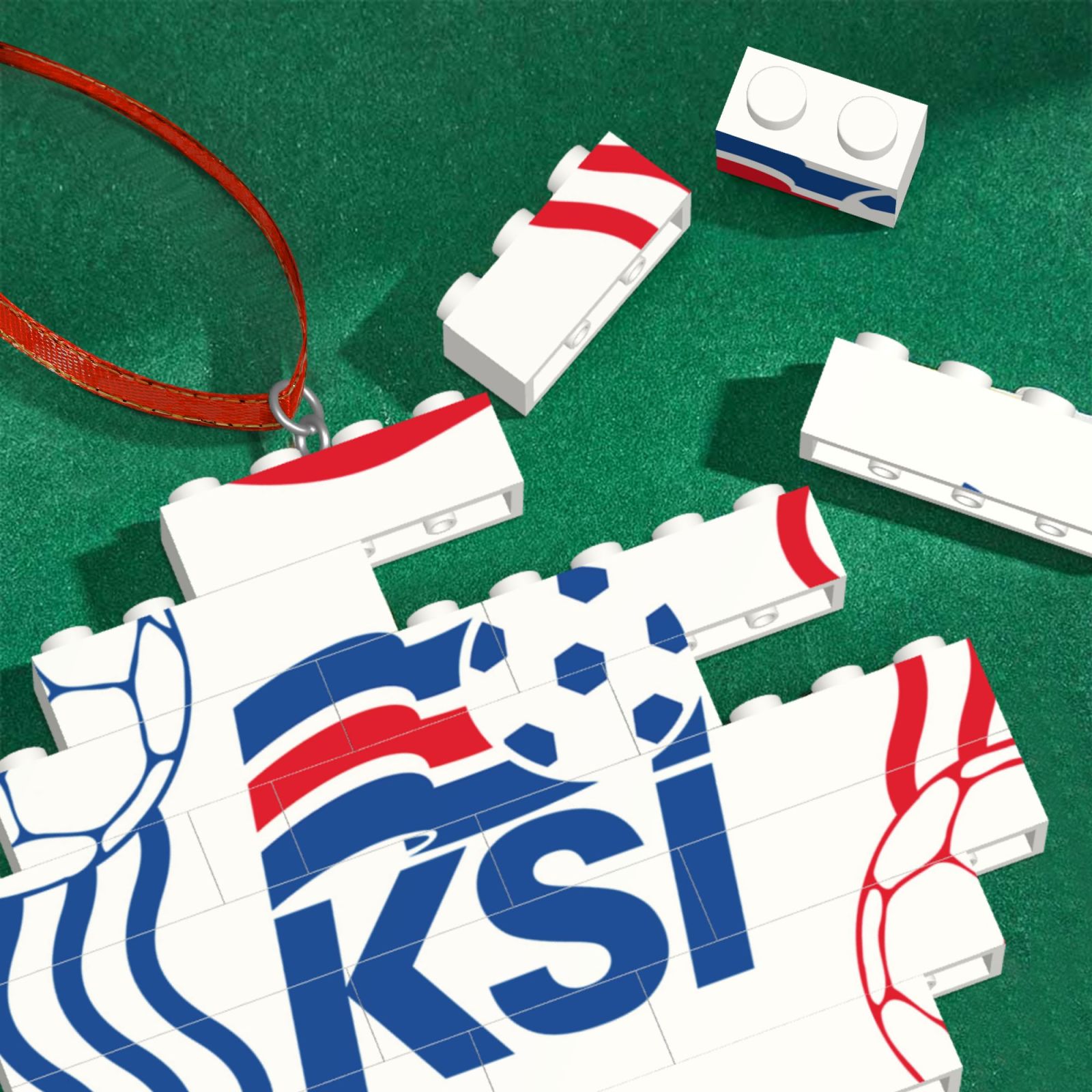 Iceland Building Block Puzzle Ornament BBP2099 - Soccerfana