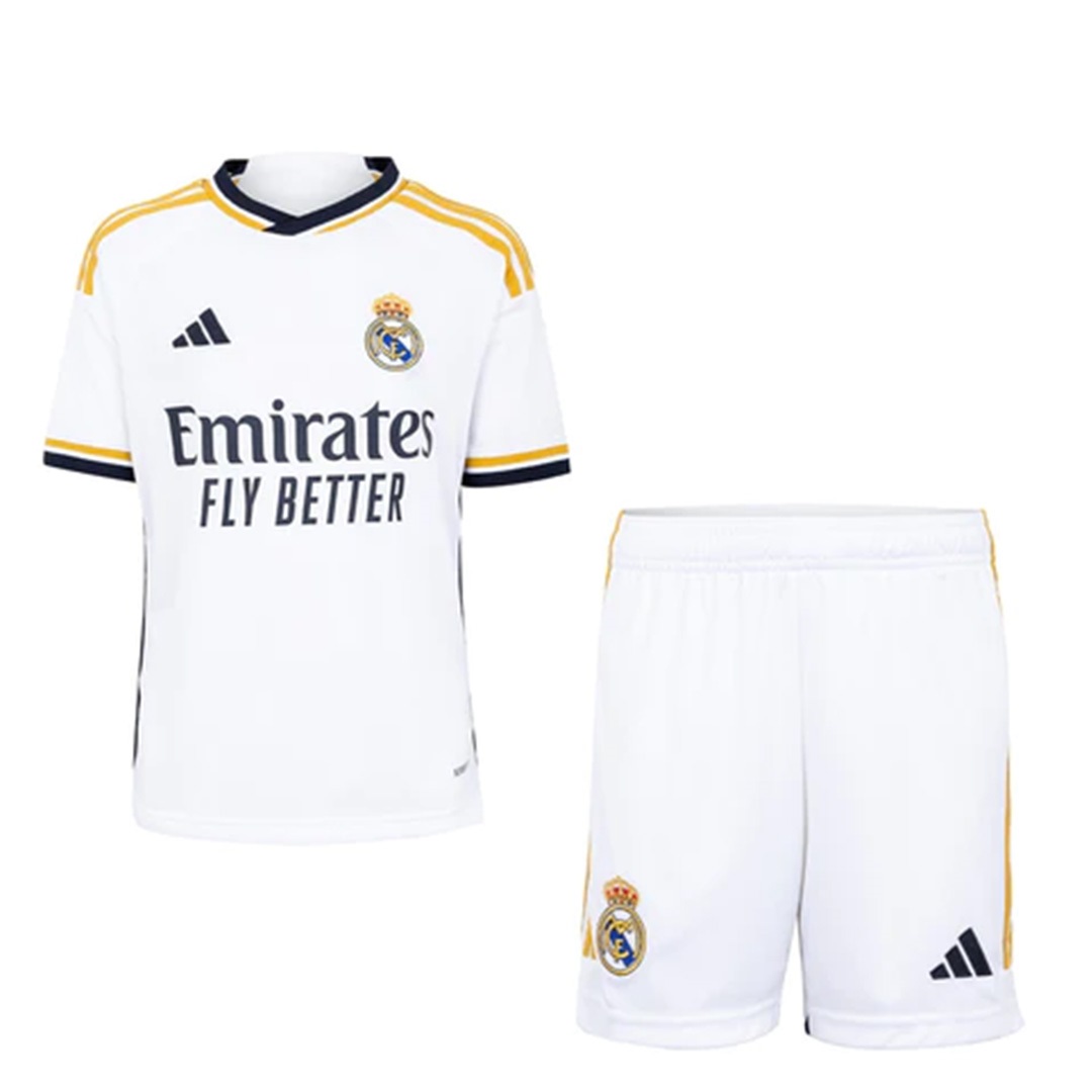Kid's Real Madrid Home Jersey+Shorts 23/24 - Soccerfana