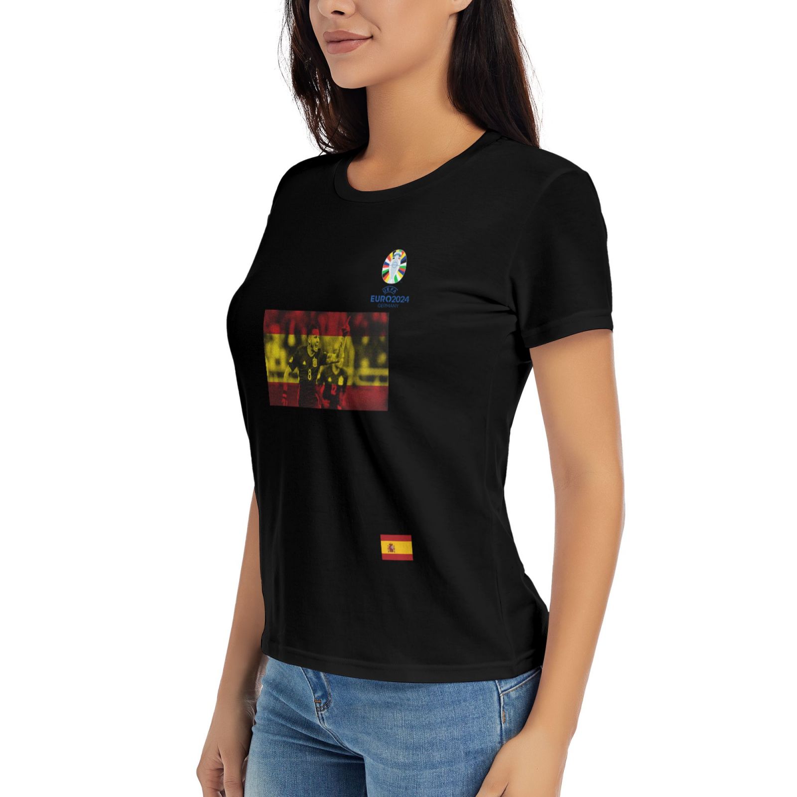 Women's Spain EURO 2024 Basic Short Sleeve T-Shirt WBT1740 - Soccerfana