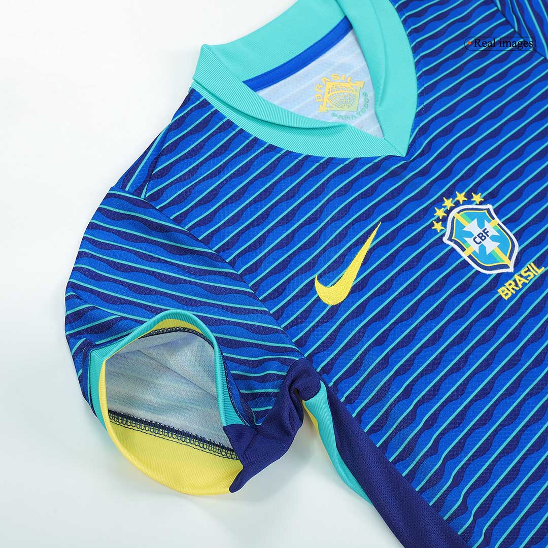 Kid's Brazil Away Jersey+Shorts Copa America 2024 - Soccerfana