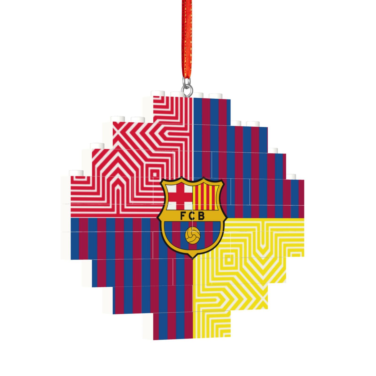 Barcelona Building Block Puzzle Ornament BBP1989 - Soccerfana