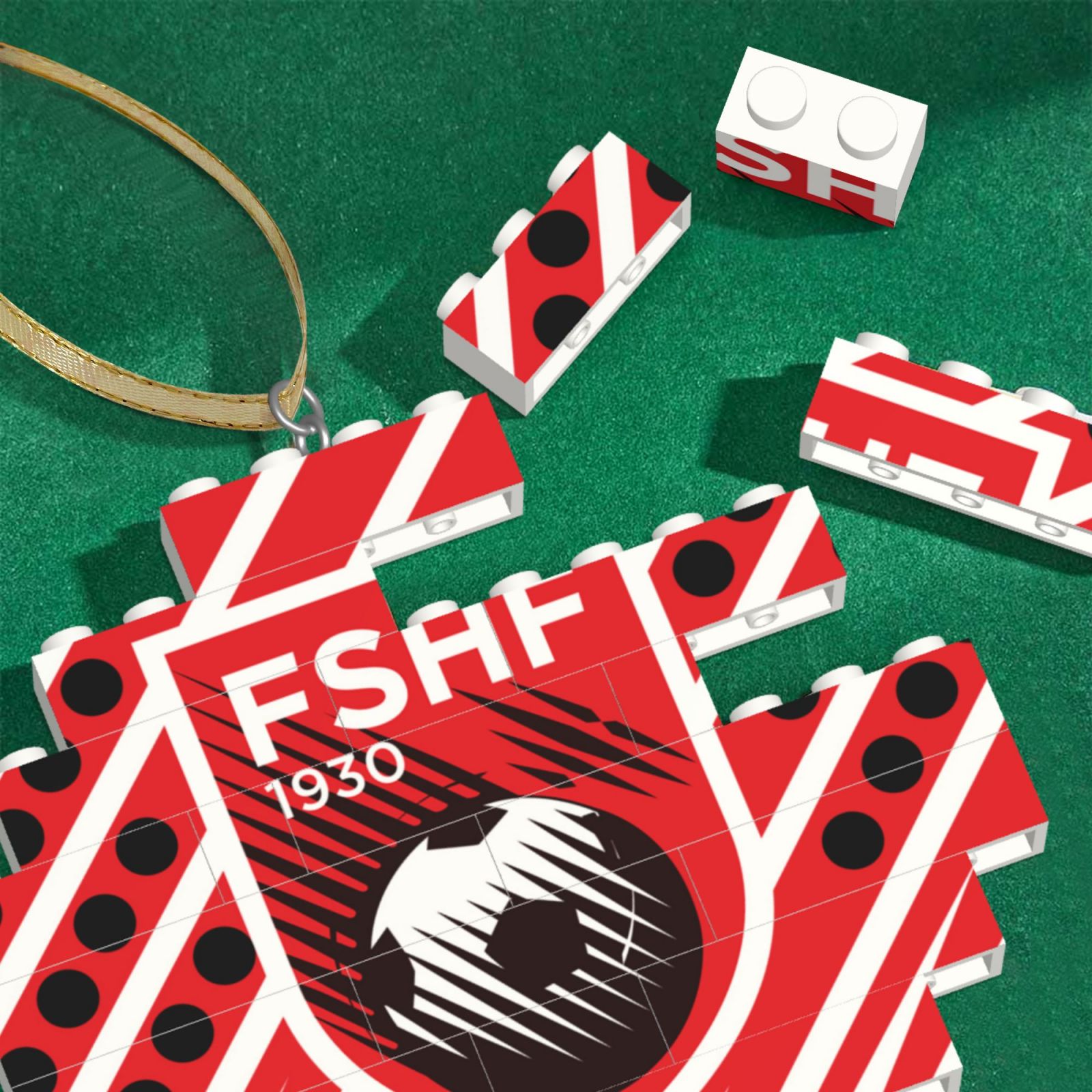 Albania Building Block Puzzle Ornament BBP2198 - Soccerfana