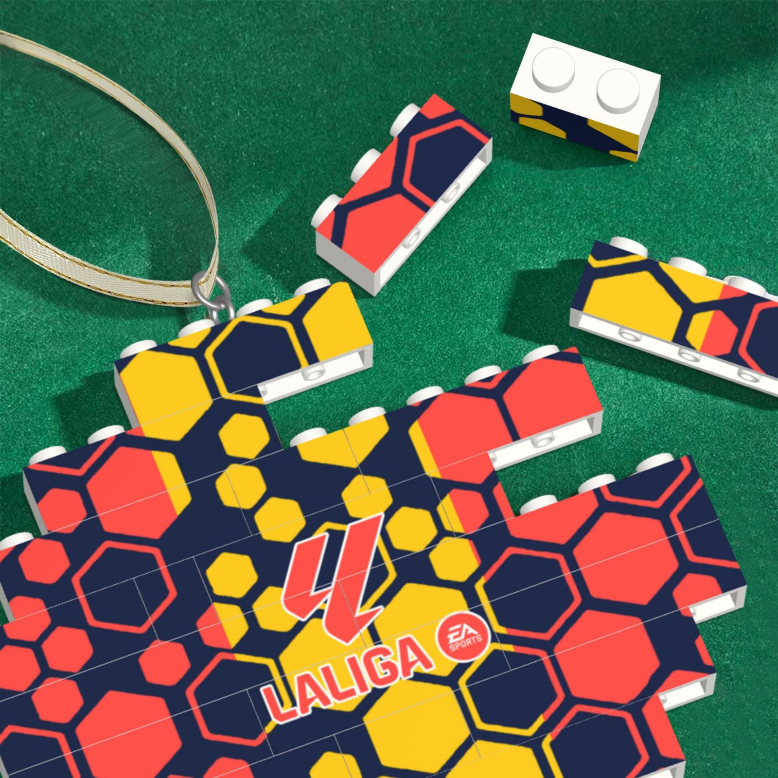 Spain La Liga Building Block Puzzle Ornament BBP2023 - Soccerfana