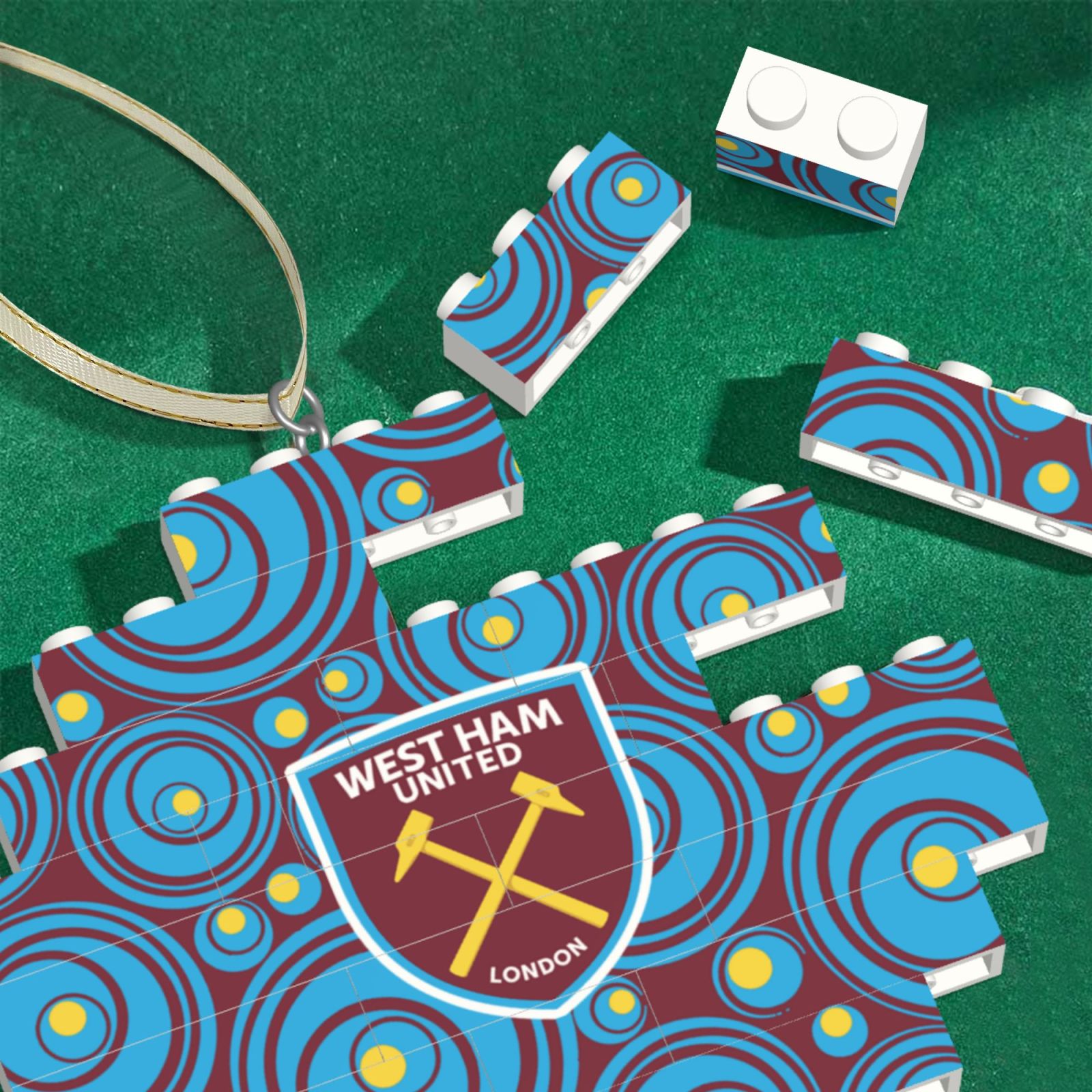 West Ham United Building Block Puzzle Ornament BBP1984 - Soccerfana