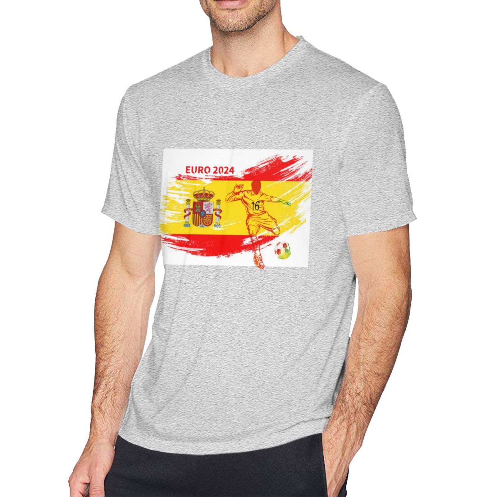 Men's Spain EURO 2024 Basic Short Sleeve T-Shirt BST1753 - Soccerfana
