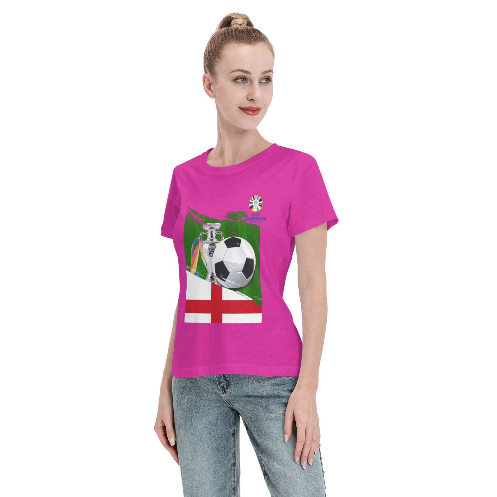 Women's England EURO 2024 Basic Short Sleeve T-Shirt WBT1682 - Soccerfana