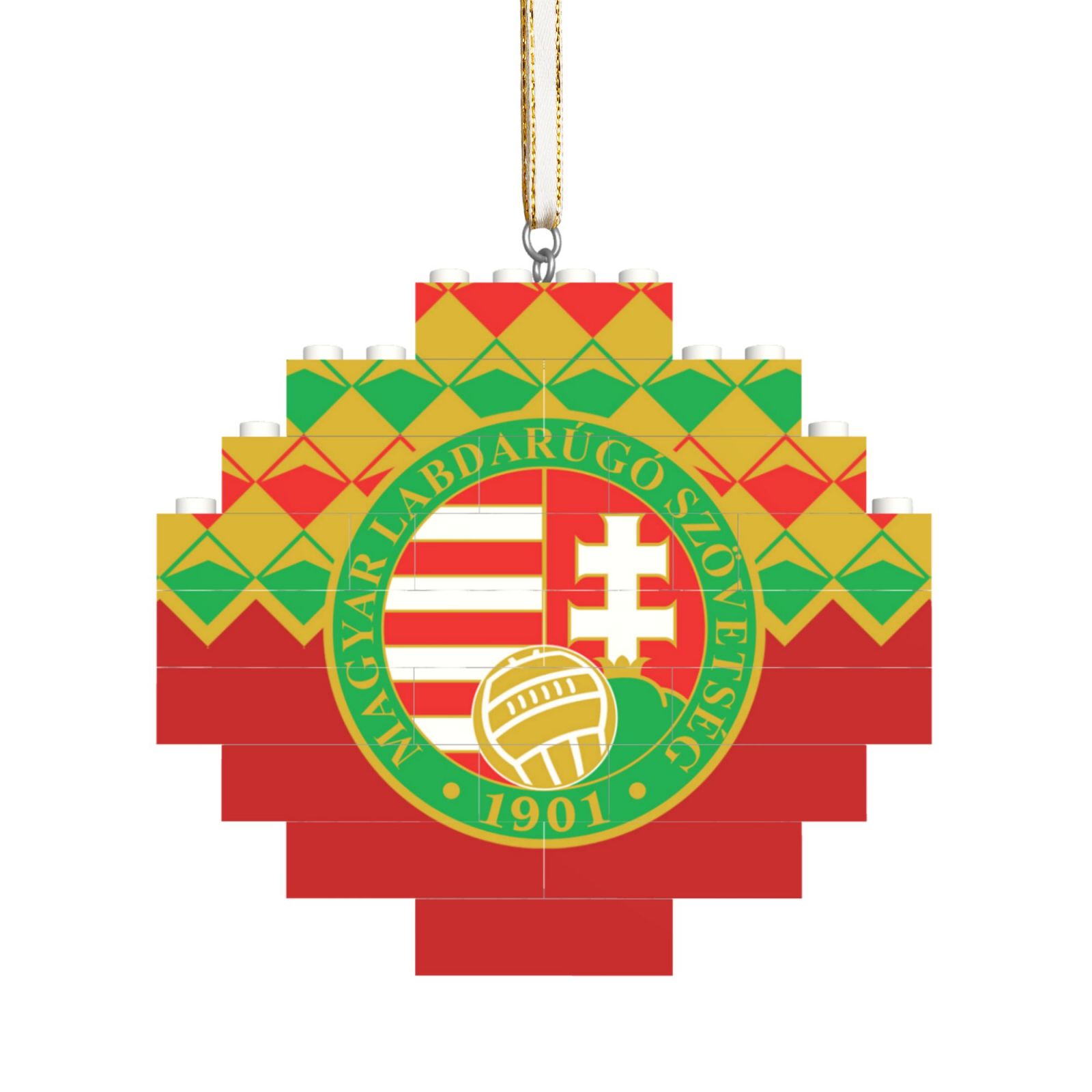 Hungary Building Block Puzzle Ornament BBP2184 - Soccerfana