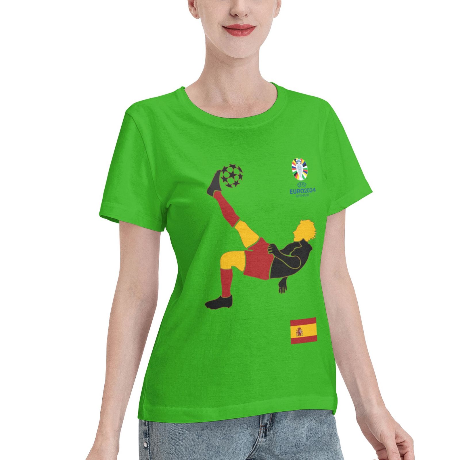 Women's Spain EURO 2024 Basic Short Sleeve T-Shirt WBT1725 - Soccerfana