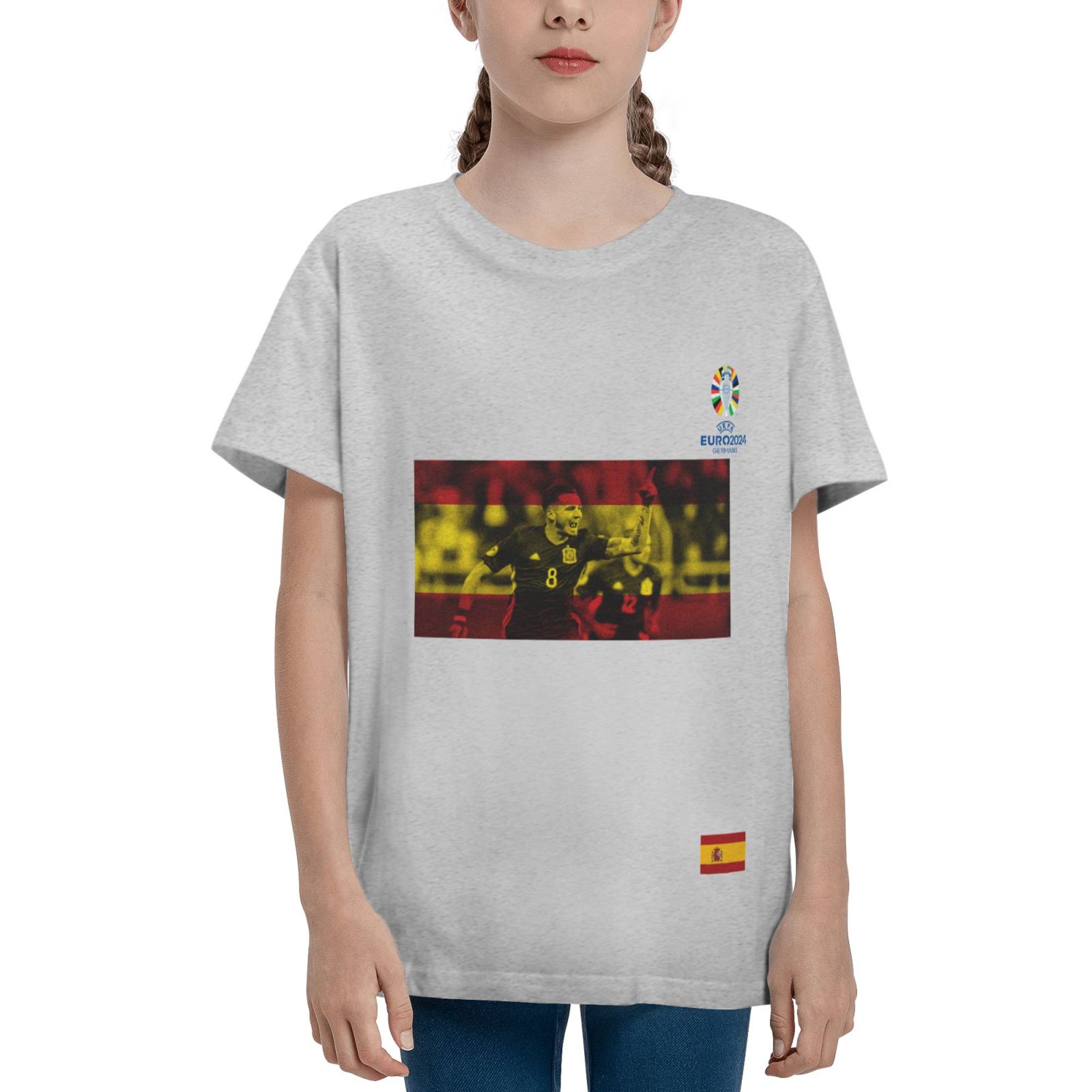 Kid's Spain EURO 2024 Teenage T-shirt TET1738 - Soccerfana