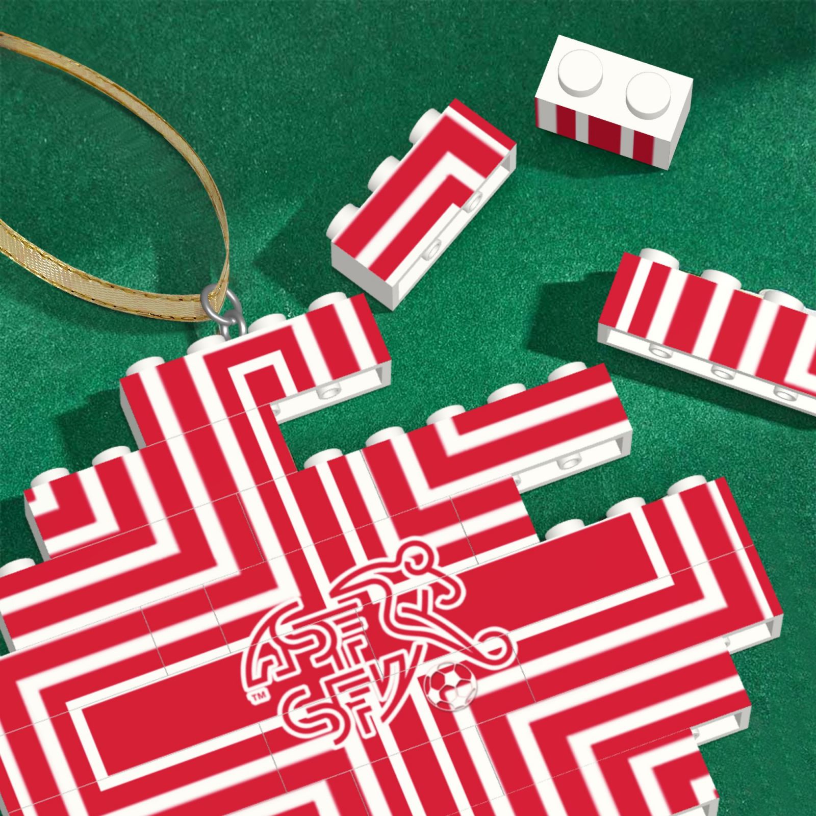 Switzerland Building Block Puzzle Ornament BBP2028 - Soccerfana