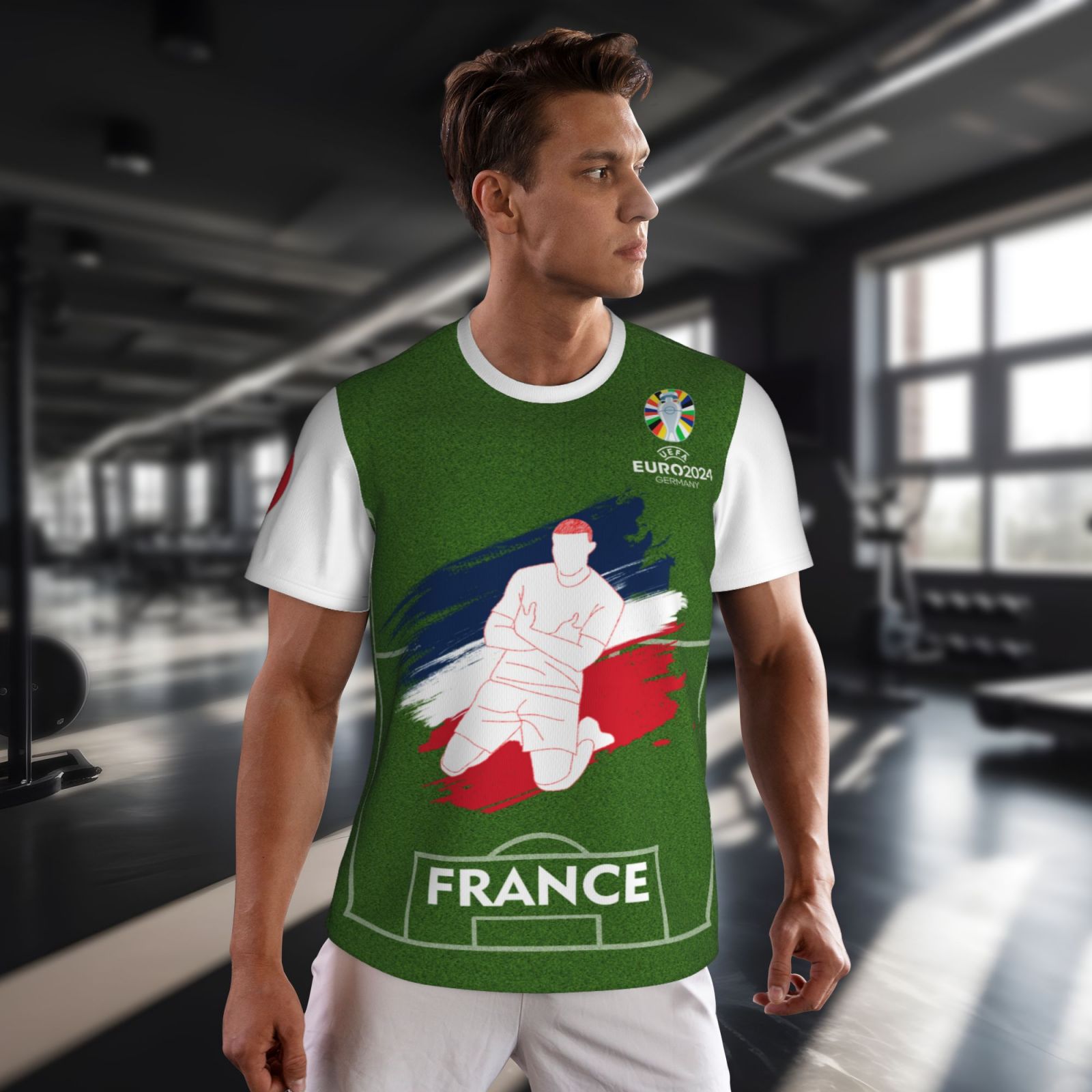 Men's France EURO 2024 Short Sleeved Mesh T-Shirt SMT1703 - Soccerfana