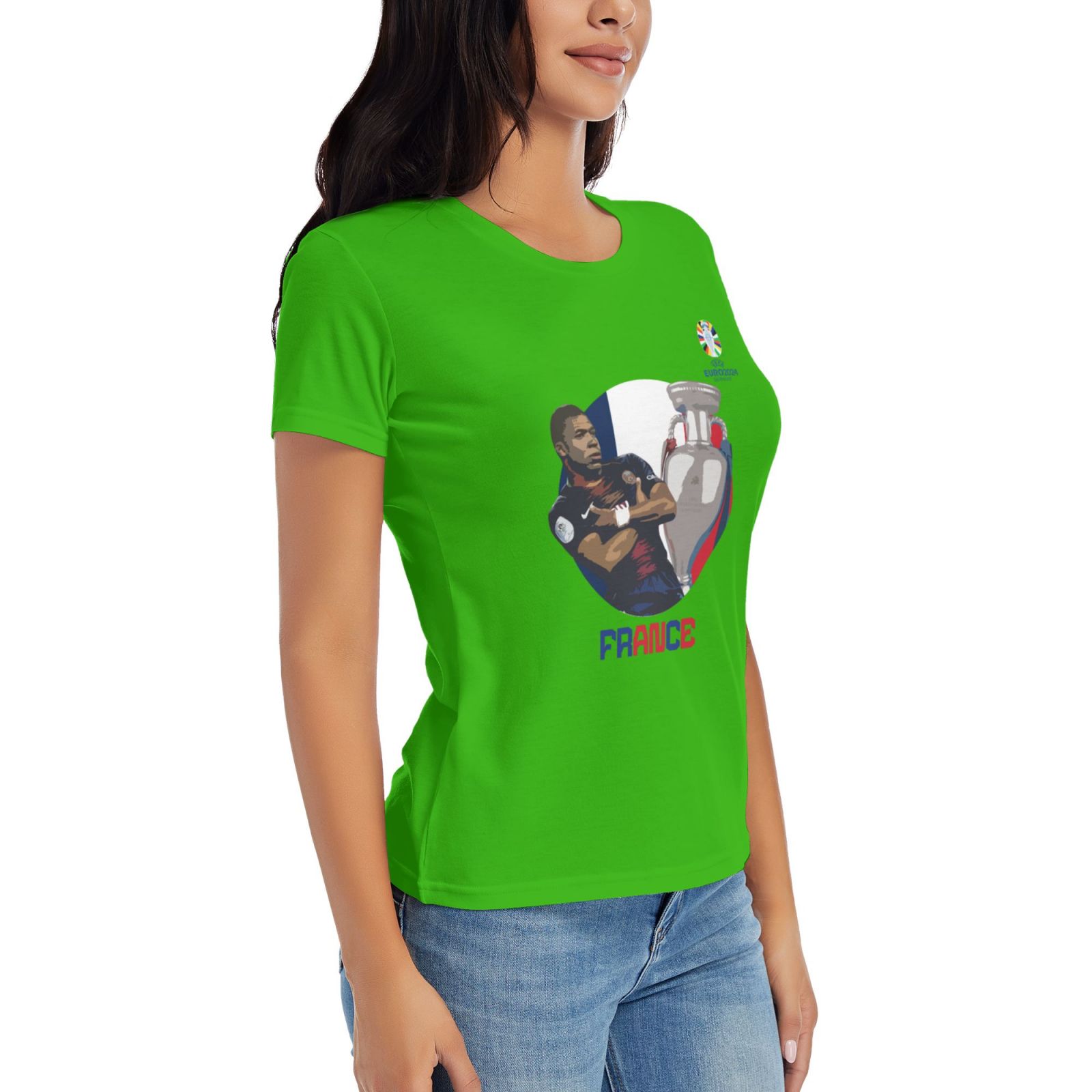 Women's France EURO 2024 Basic Short Sleeve T-Shirt WBT1730 - Soccerfana