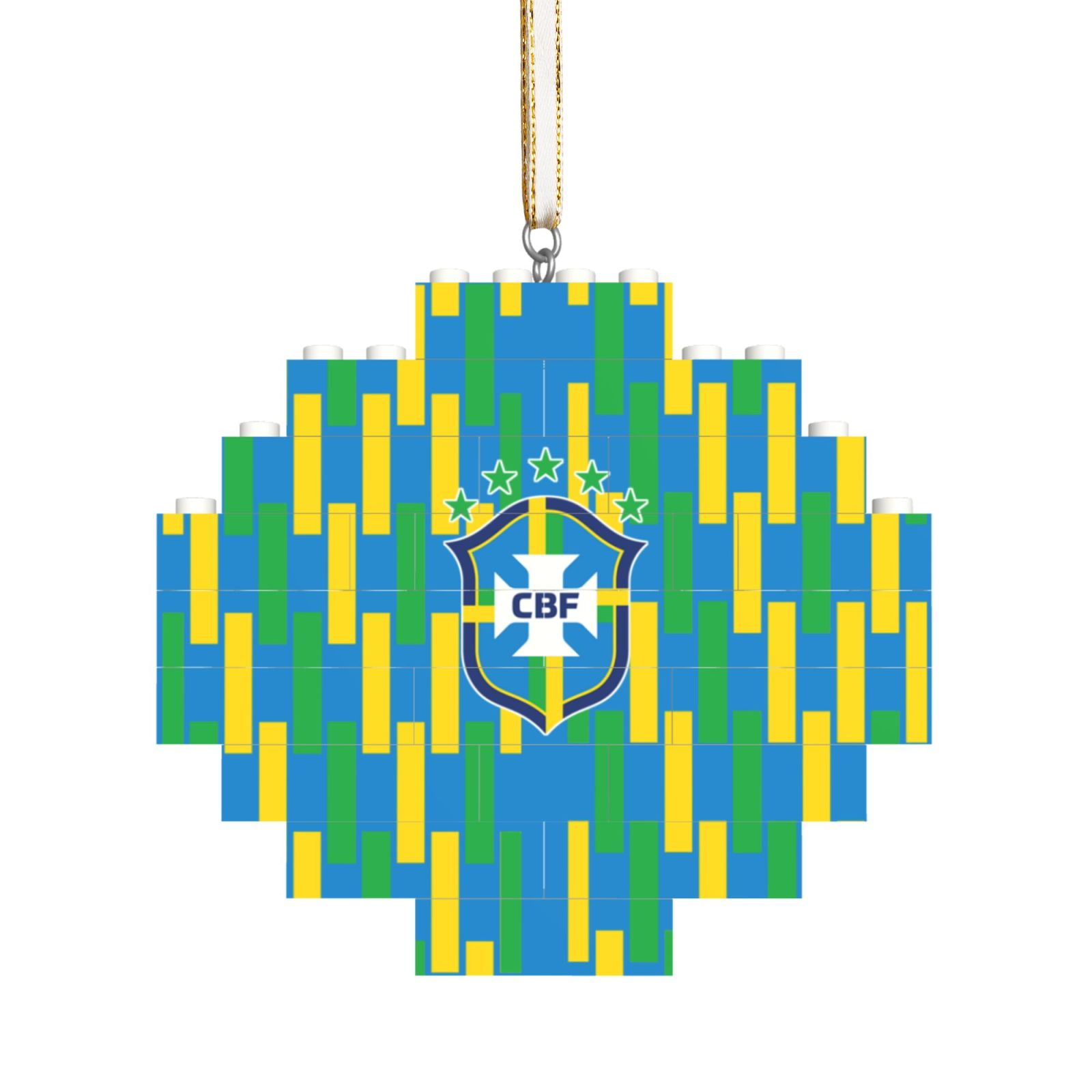 Brazil Building Block Puzzle Ornament BBP1993 - Soccerfana