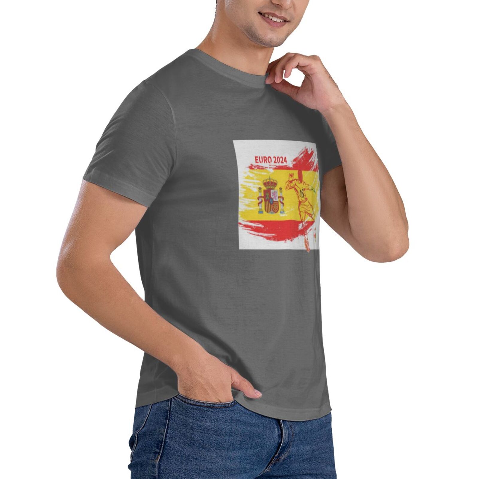 Men's Spain EURO 2024 Basic Short Sleeve T-Shirt BST1753 - Soccerfana