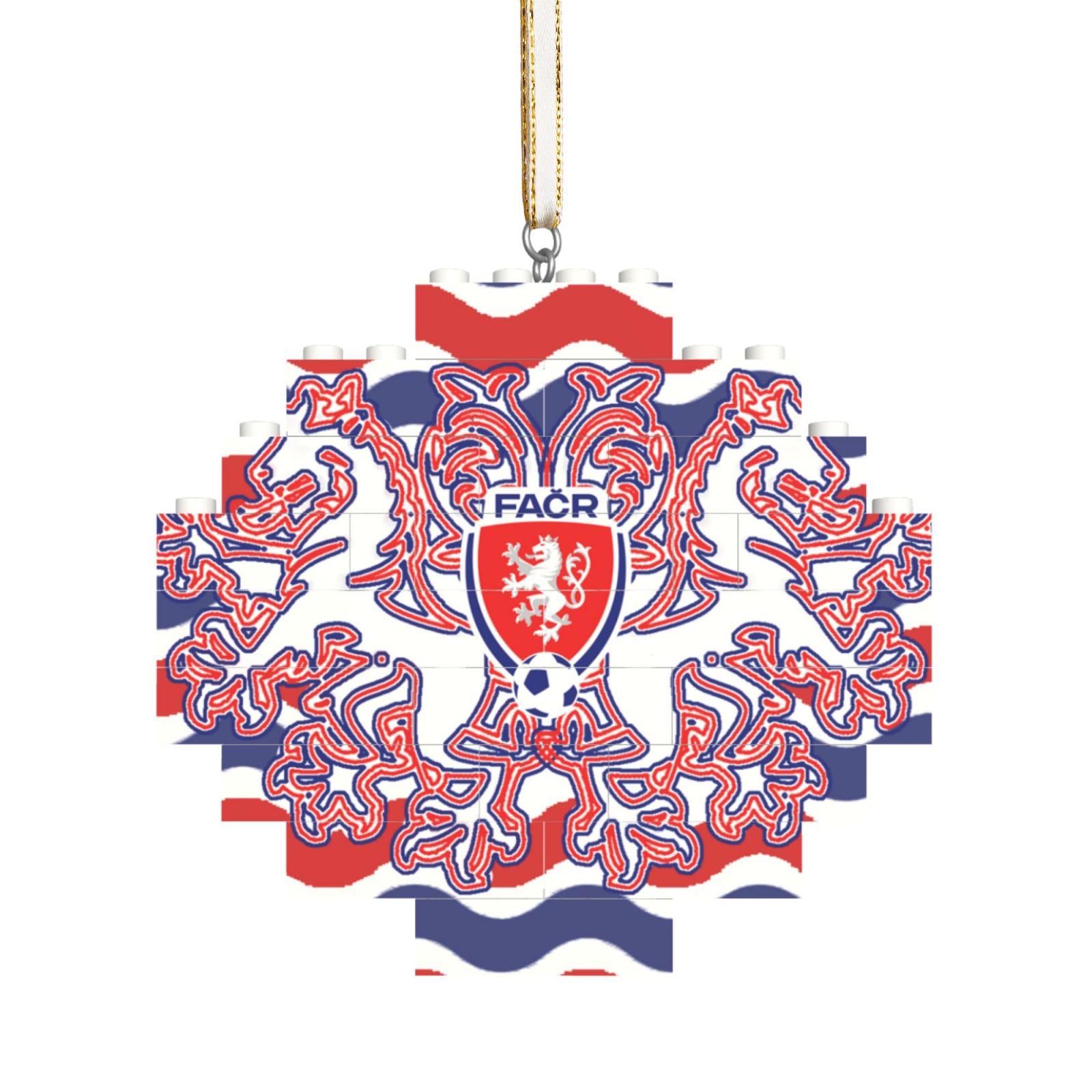 Czech Building Block Puzzle Ornament BBP1986 - Soccerfana