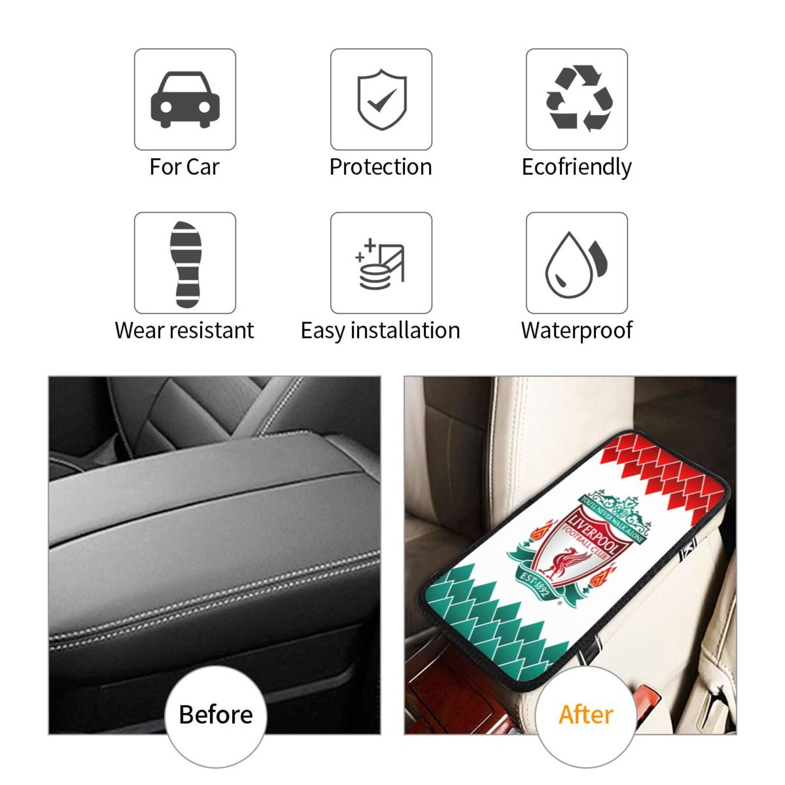 Liverpool Car Handrail Box Cushion CHC2587 - Soccerfana