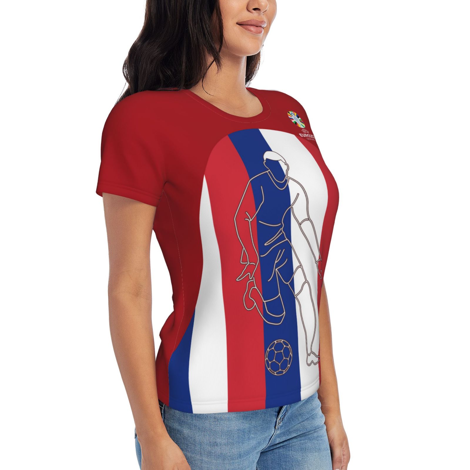 Women's France EURO 2024 Short Sleeve T-Shirt WST1733 - Soccerfana