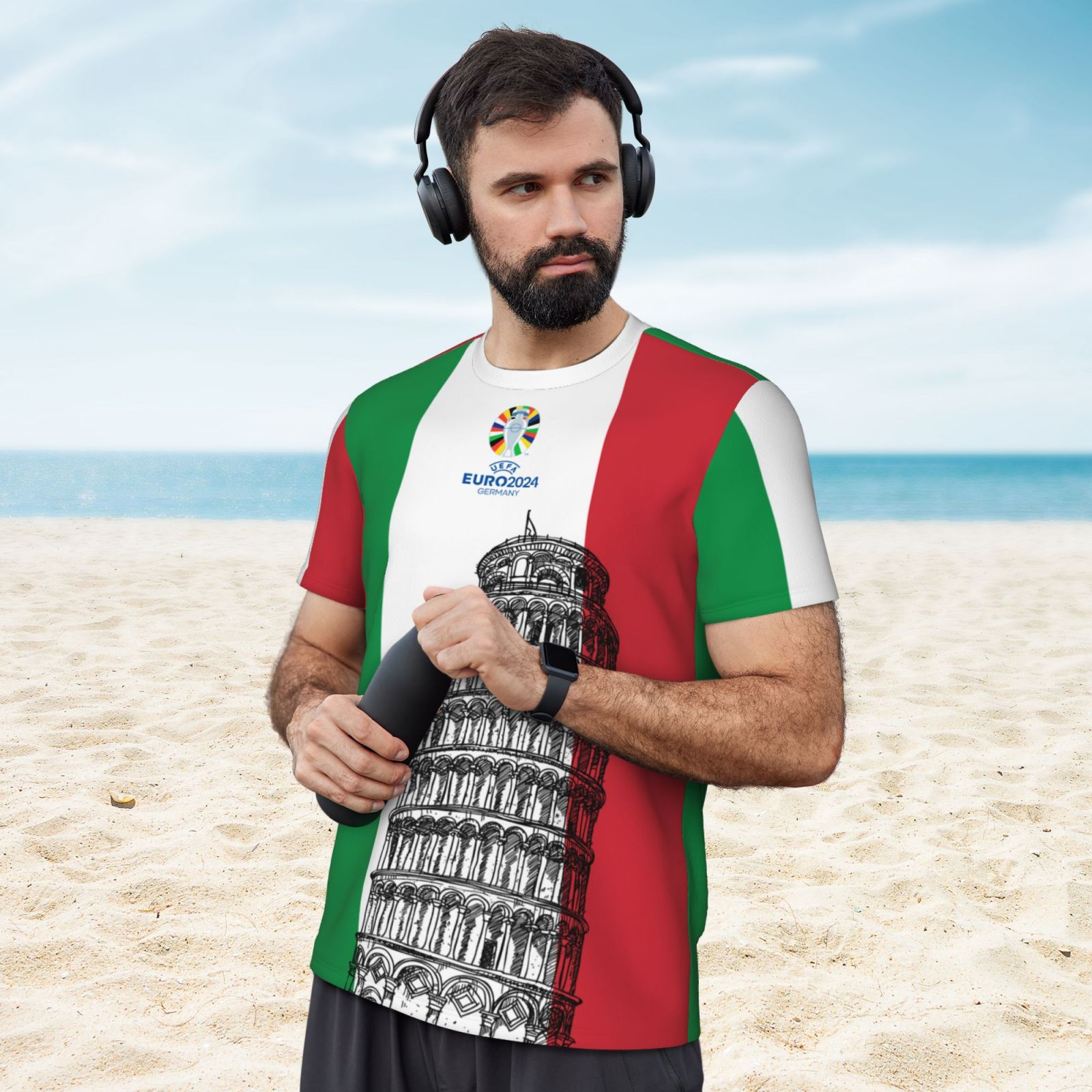 Men's ItalyT-shirt EURO 2024 Short Sleeved Mesh T-Shirt SMT1714 - Soccerfana