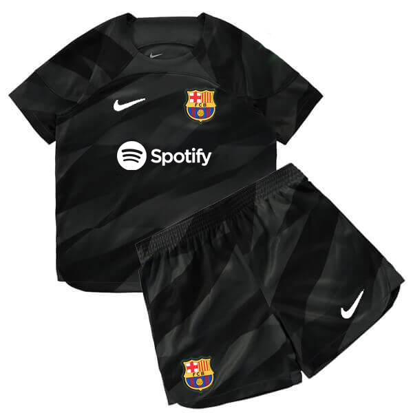 Kid's Barcelona Goalkeeper Jersey+Shorts 23/24 - Soccerfana