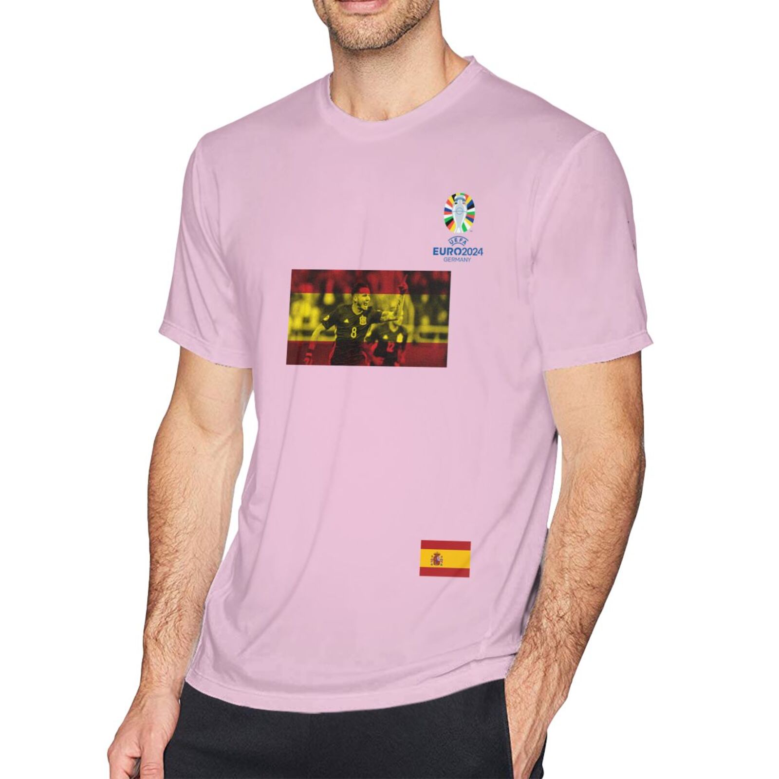 Men's Spain EURO 2024 Basic Short Sleeve T-Shirt BST1739 - Soccerfana