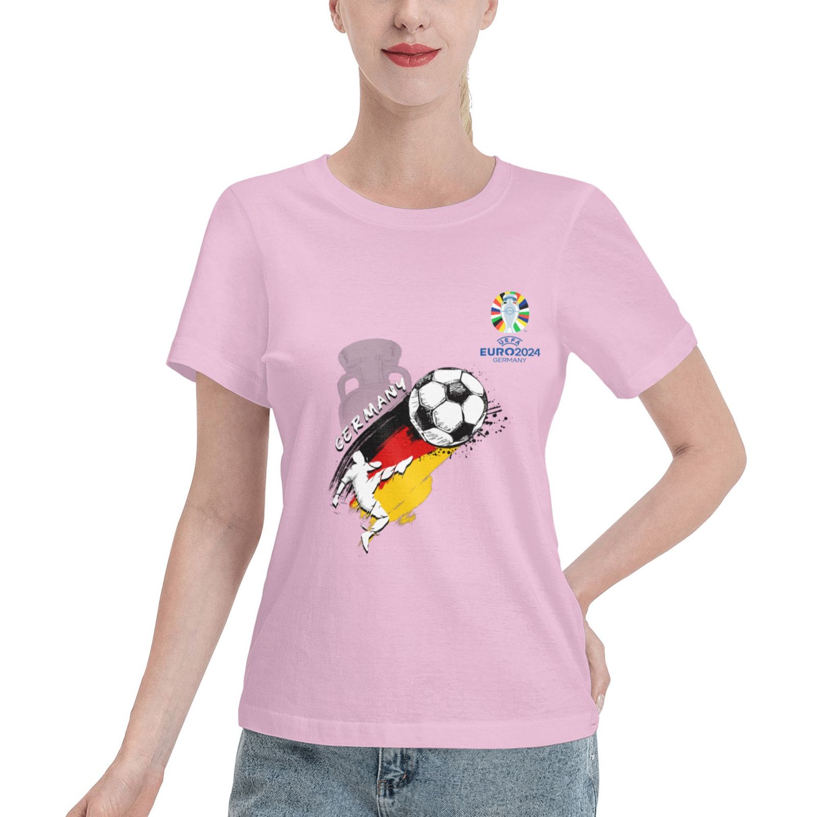 Women's Germany EURO 2024 Basic Short Sleeve T-Shirt WBT1680 - Soccerfana