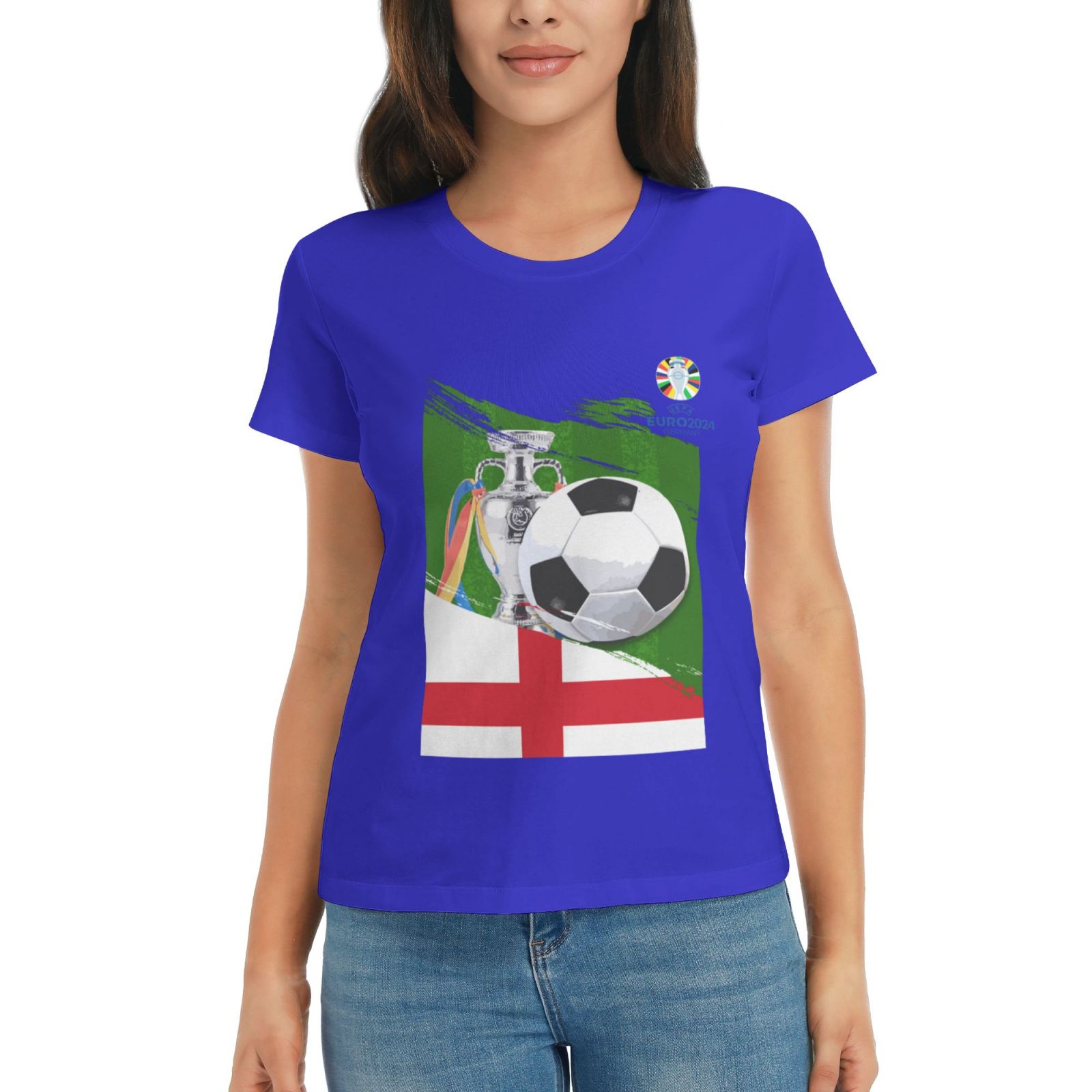 Women's England EURO 2024 Basic Short Sleeve T-Shirt WBT1682 - Soccerfana