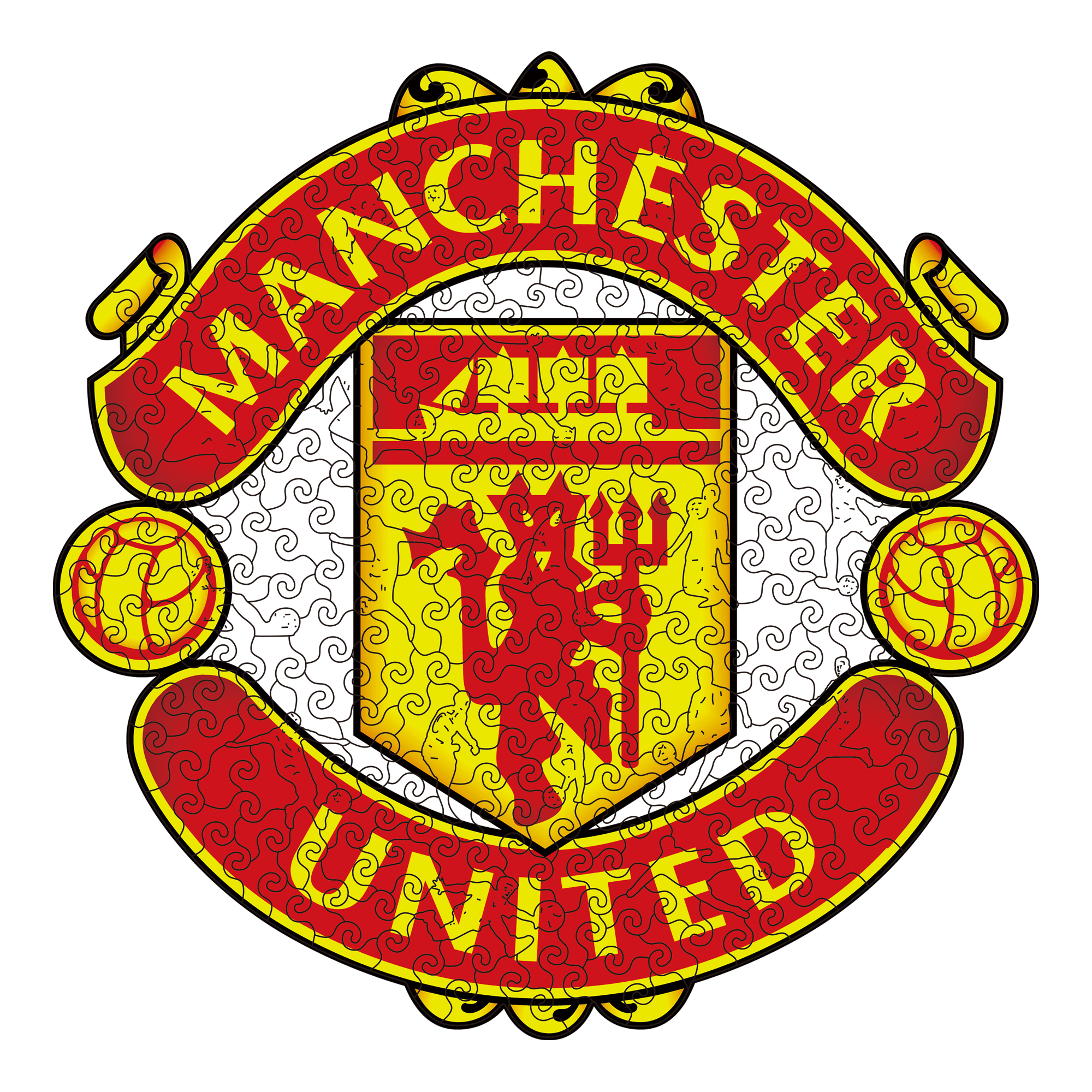 Manchester United Logo Wooden Jigsaw Puzzle - Soccerfana