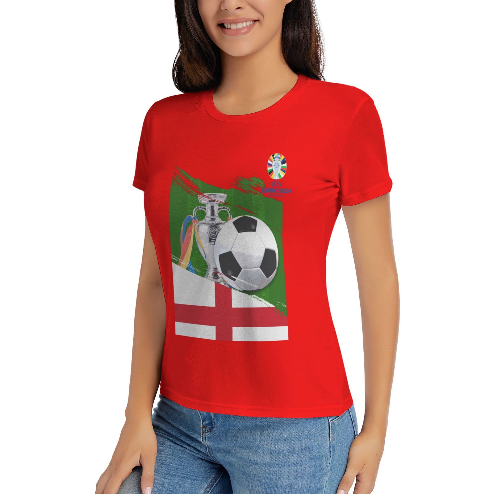 Women's England EURO 2024 Basic Short Sleeve T-Shirt WBT1682 - Soccerfana