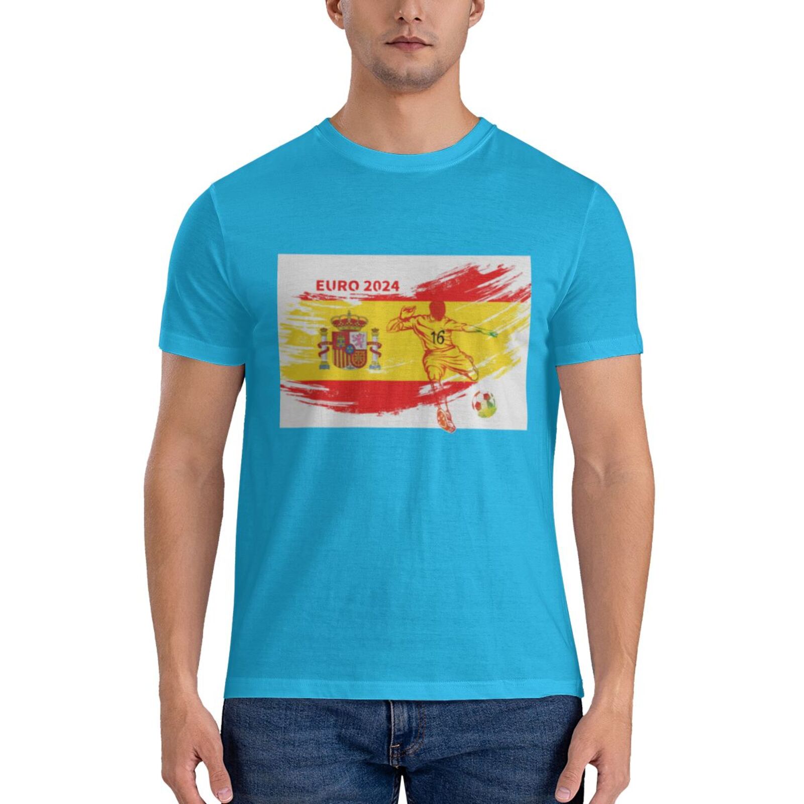 Men's Spain EURO 2024 Basic Short Sleeve T-Shirt BST1753 - Soccerfana