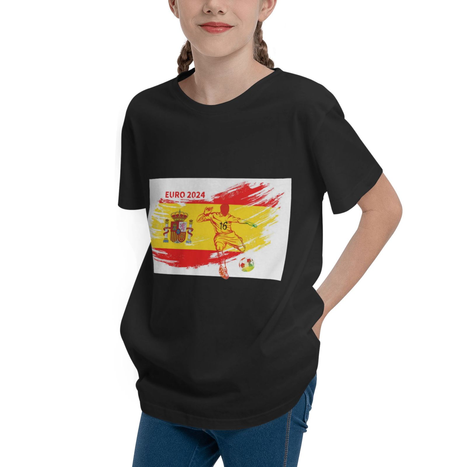 Kid's Spain EURO 2024 Teenage T-shirt TET1758 - Soccerfana