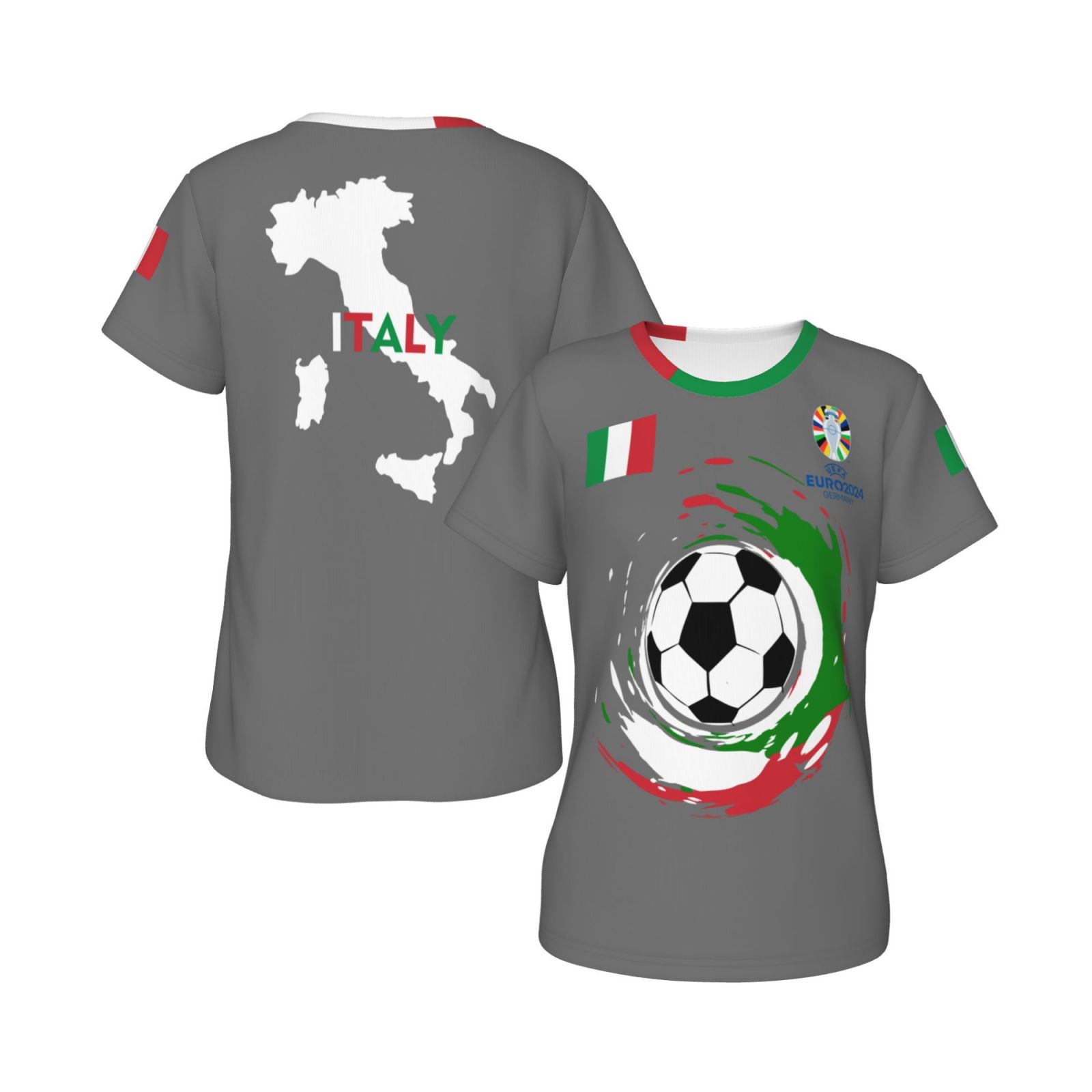 Women's Italy EURO 2024 Short Sleeve T-Shirt WST1688 - Soccerfana
