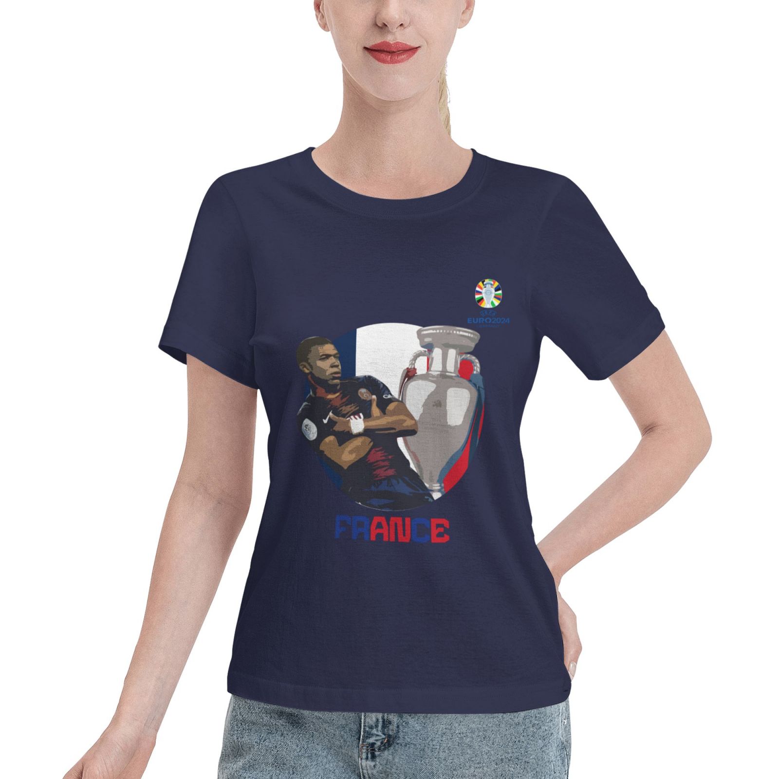 Women's France EURO 2024 Basic Short Sleeve T-Shirt WBT1730 - Soccerfana