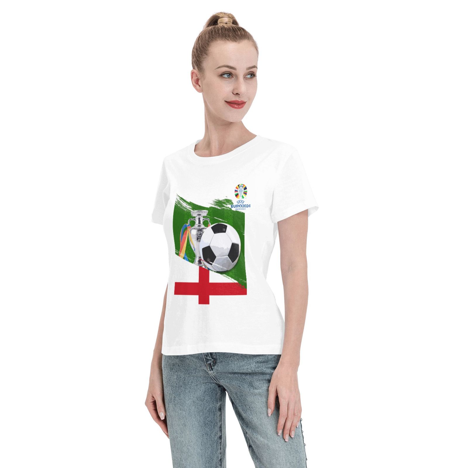 Women's England EURO 2024 Basic Short Sleeve T-Shirt WBT1682 - Soccerfana