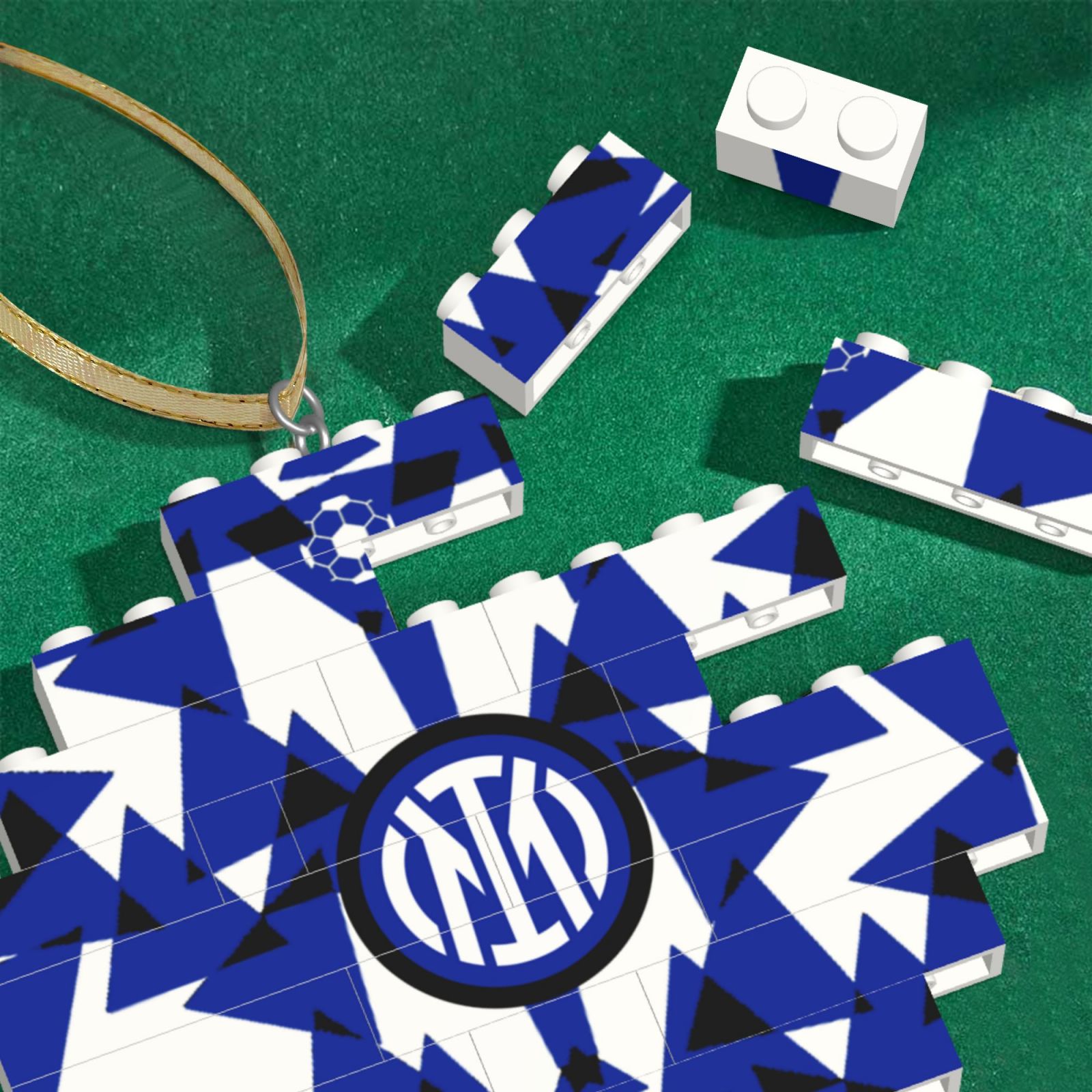 Inter Milan Building Block Puzzle Ornament BBP2014 - Soccerfana