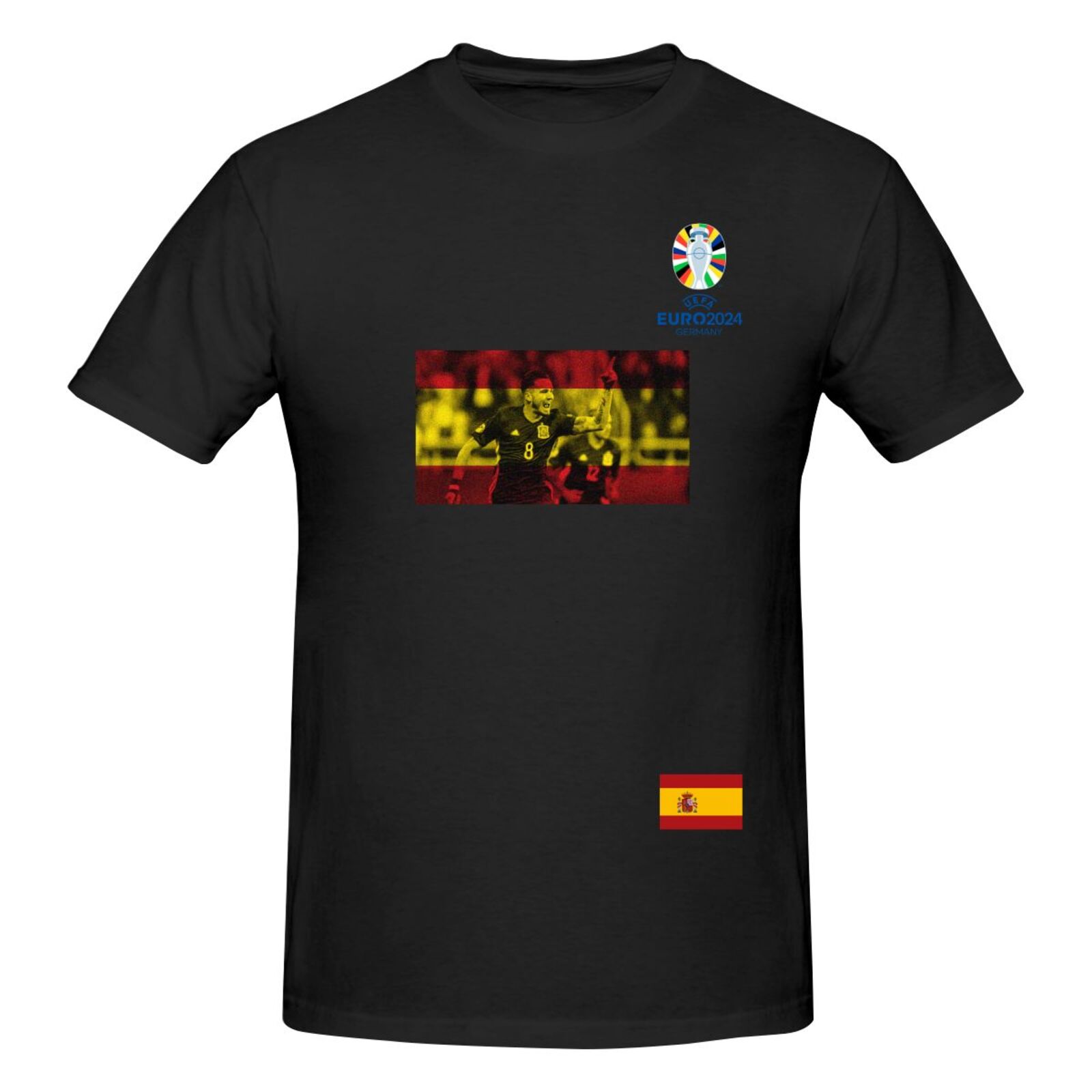 Men's Spain EURO 2024 Basic Short Sleeve T-Shirt BST1739 - Soccerfana